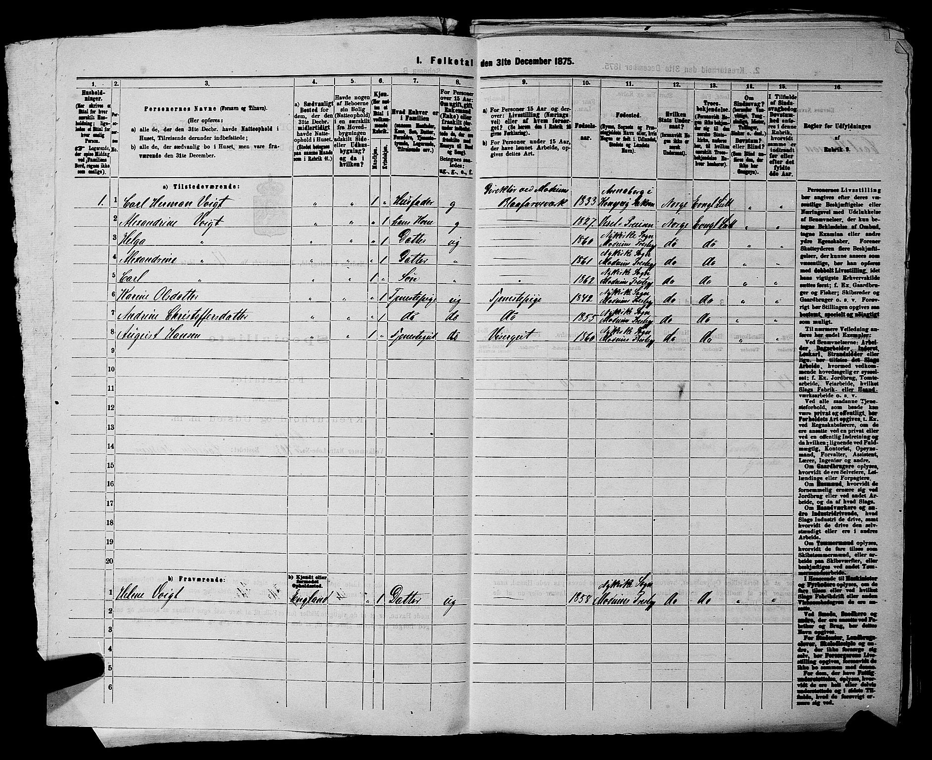 SAKO, 1875 census for 0623P Modum, 1875, p. 2171