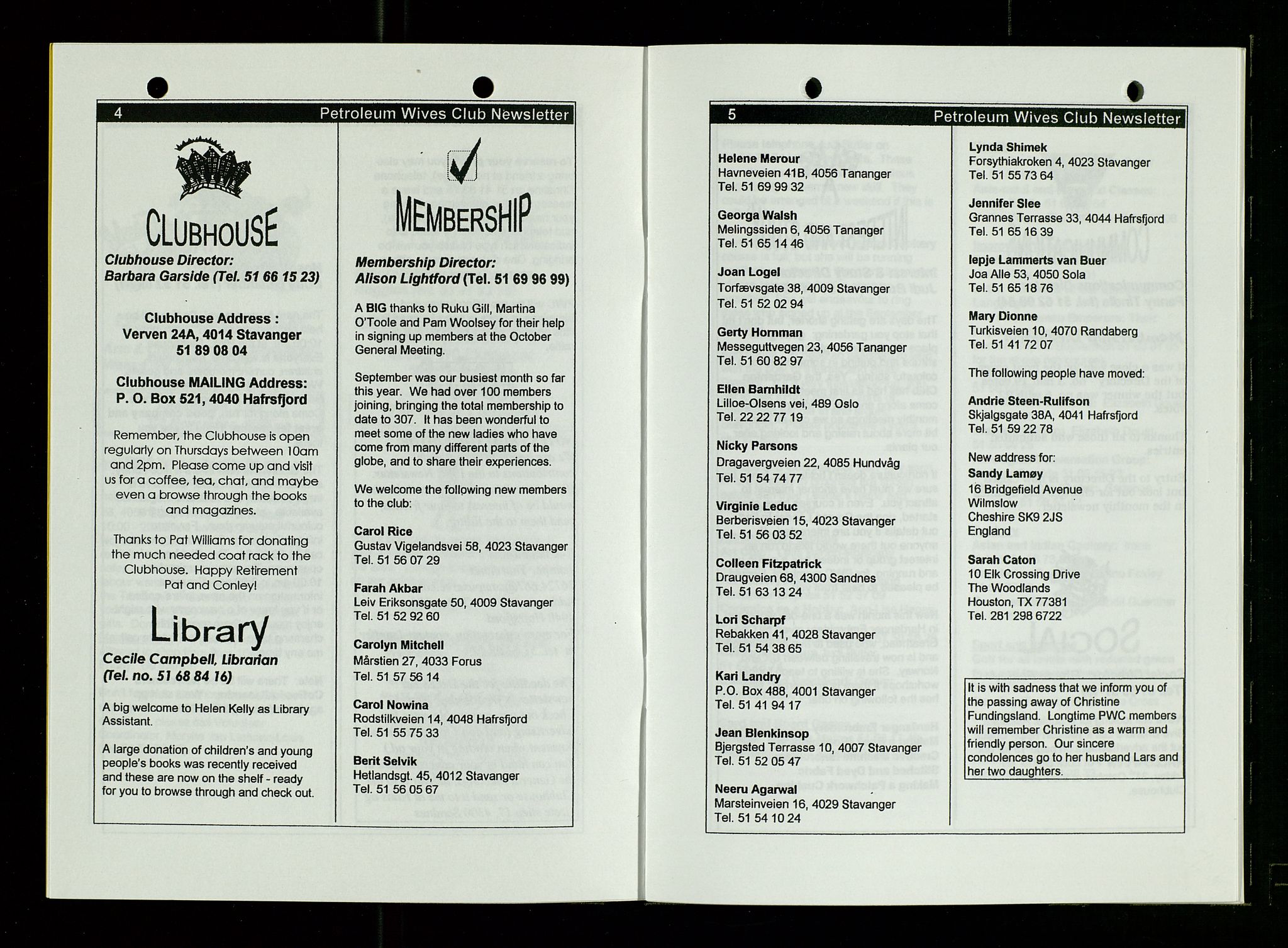 PA 1547 - Petroleum Wives Club, AV/SAST-A-101974/X/Xa/L0004: Newsletter, 1995-1997