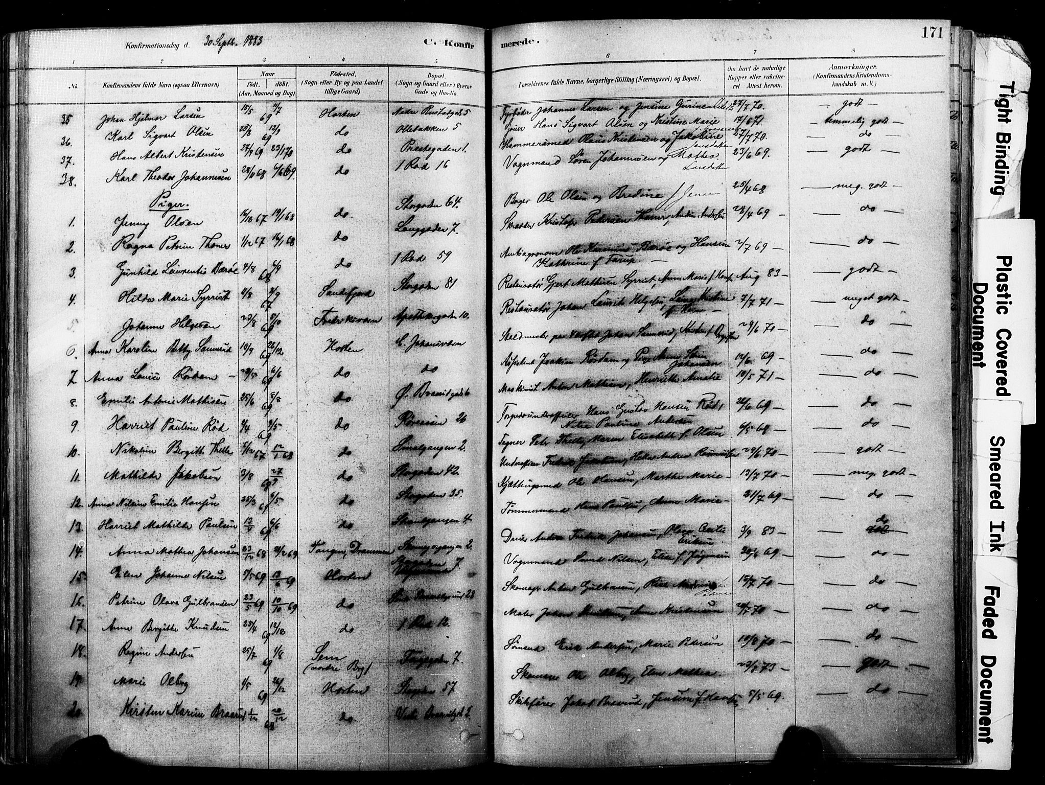 Horten kirkebøker, AV/SAKO-A-348/F/Fa/L0003: Parish register (official) no. 3, 1878-1887, p. 171