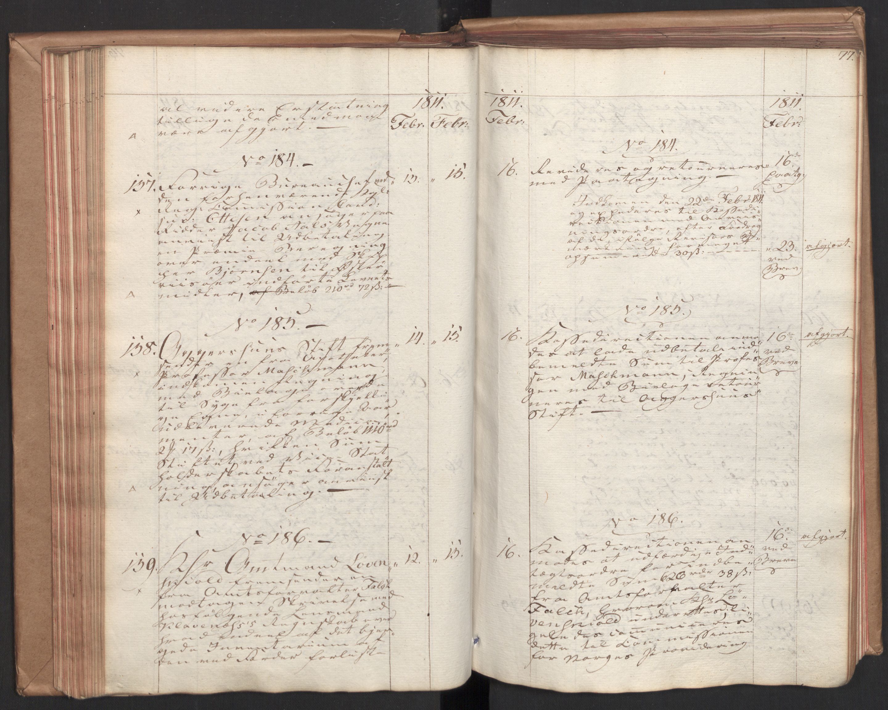 Stattholderembetet 1810-1814, 2. kontor (Kontor B), AV/RA-EA-5432/Ab/L0001: Referatprotokoll,  j.nr. 1-290,  l.nr. 1-347, 1810-1811, p. 76b-77a