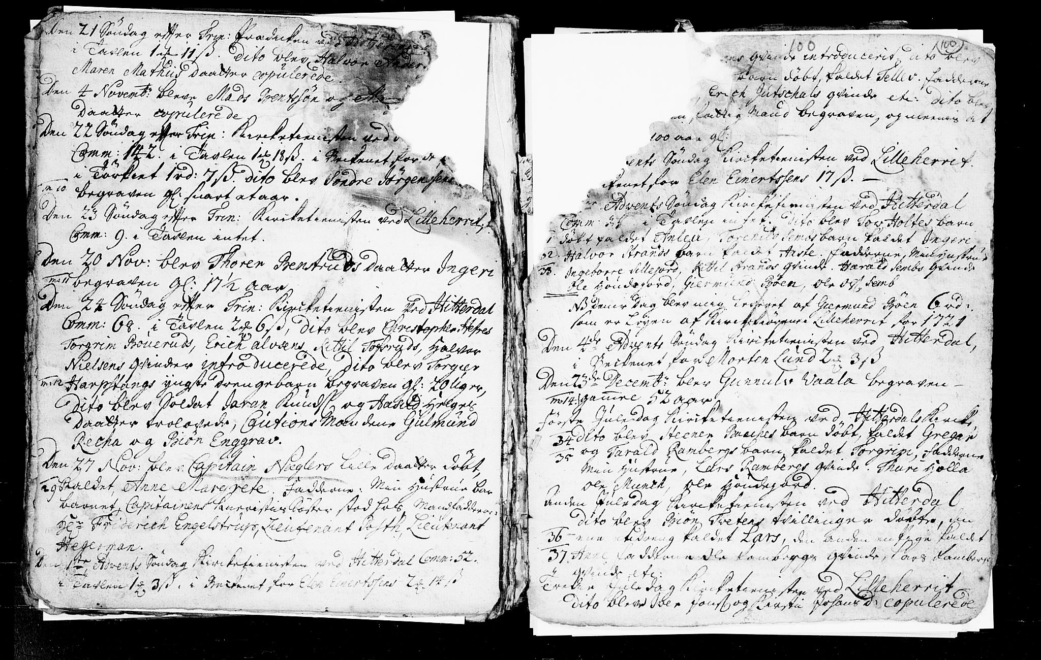 Heddal kirkebøker, SAKO/A-268/F/Fa/L0002: Parish register (official) no. I 2, 1699-1722, p. 100