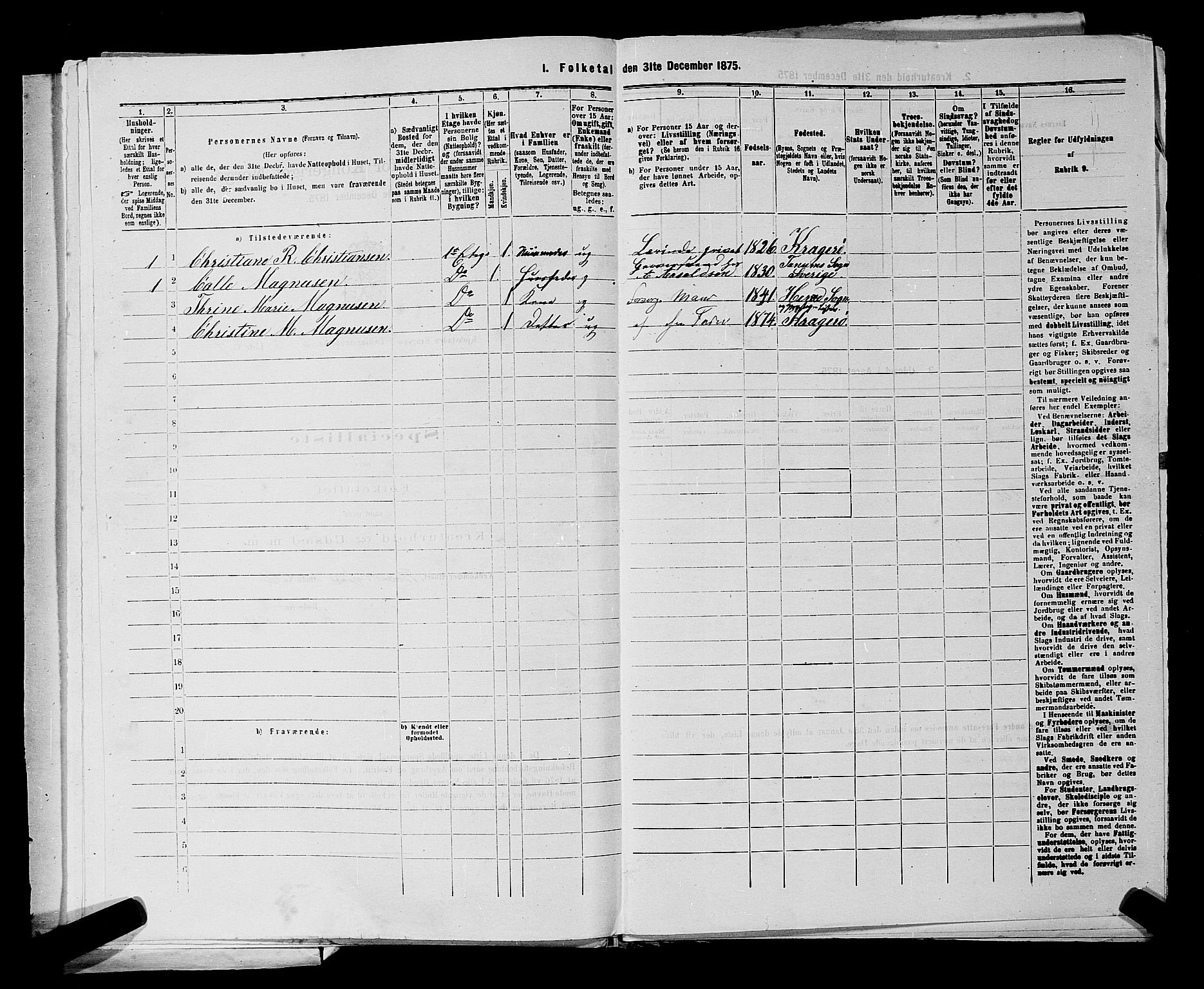 SAKO, 1875 census for 0801P Kragerø, 1875, p. 141