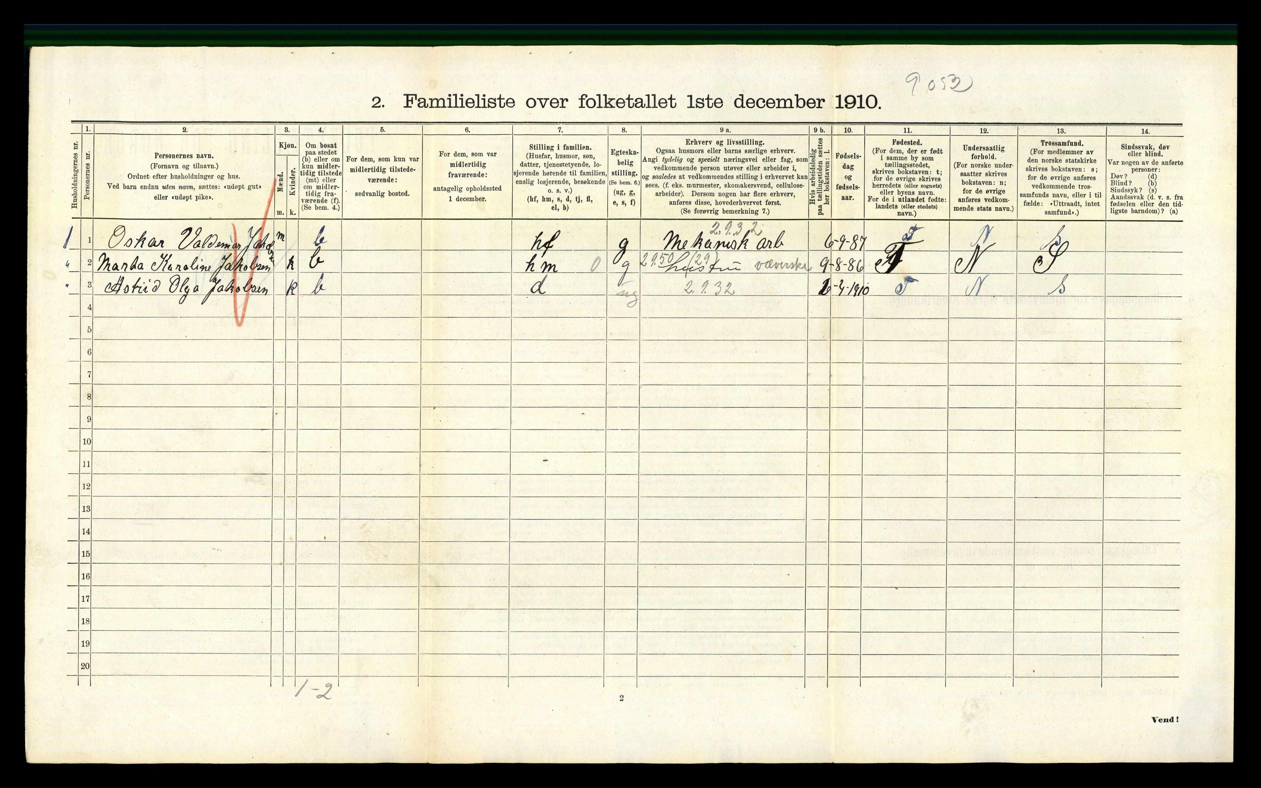 RA, 1910 census for Kristiania, 1910, p. 72696