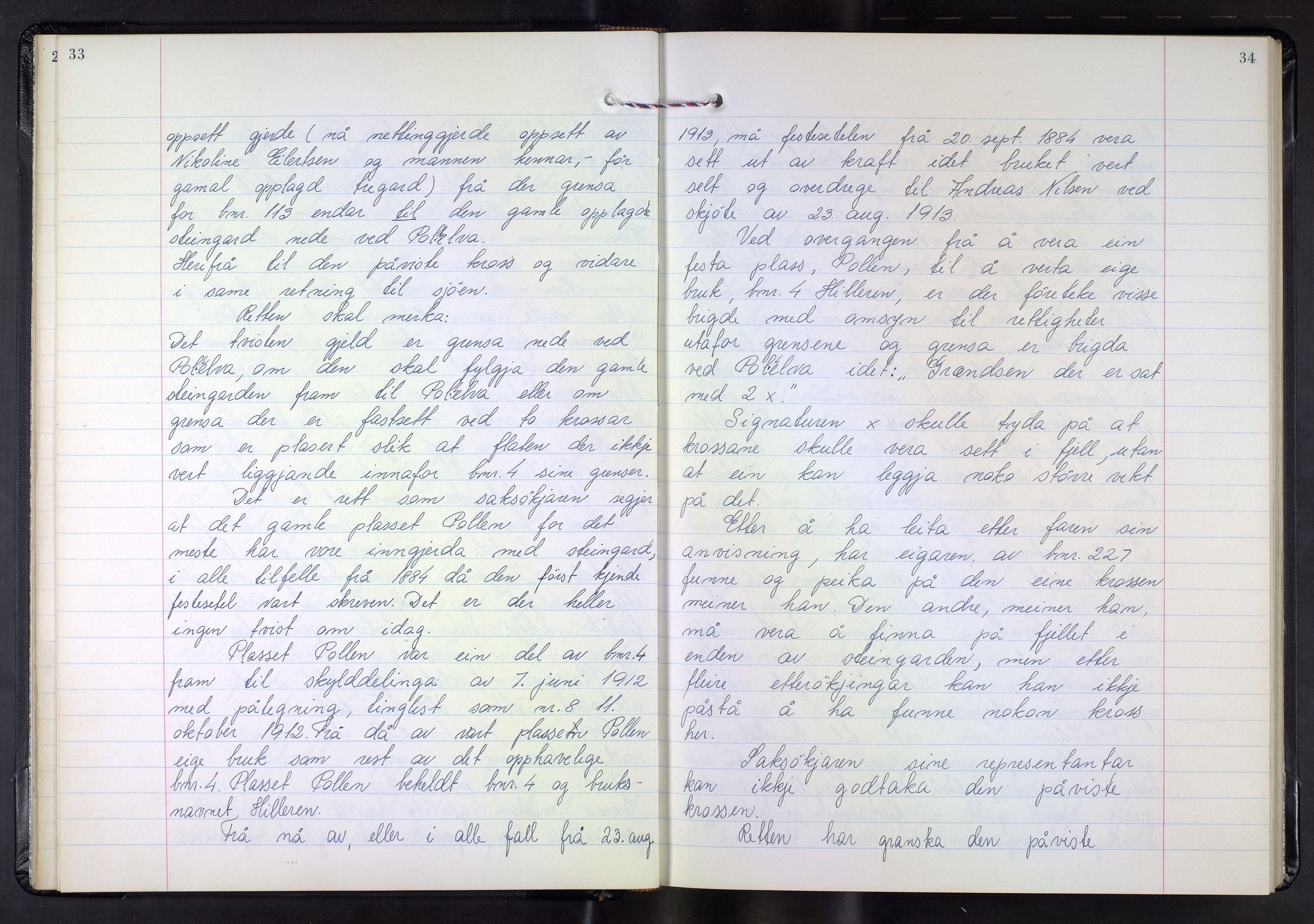 Hordaland jordskiftedøme - III Midhordland jordskiftedistrikt, AV/SAB-A-7001/A/Aa/L0037: Forhandlingsprotokoll, 1965-1970, p. 33-34