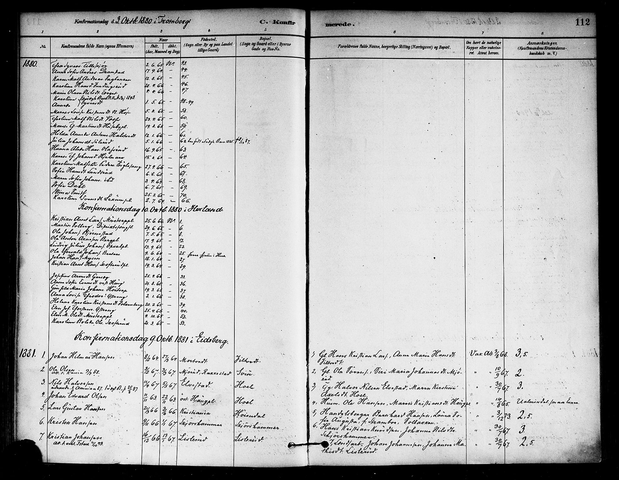 Eidsberg prestekontor Kirkebøker, AV/SAO-A-10905/F/Fa/L0012: Parish register (official) no. I 12, 1879-1901, p. 112