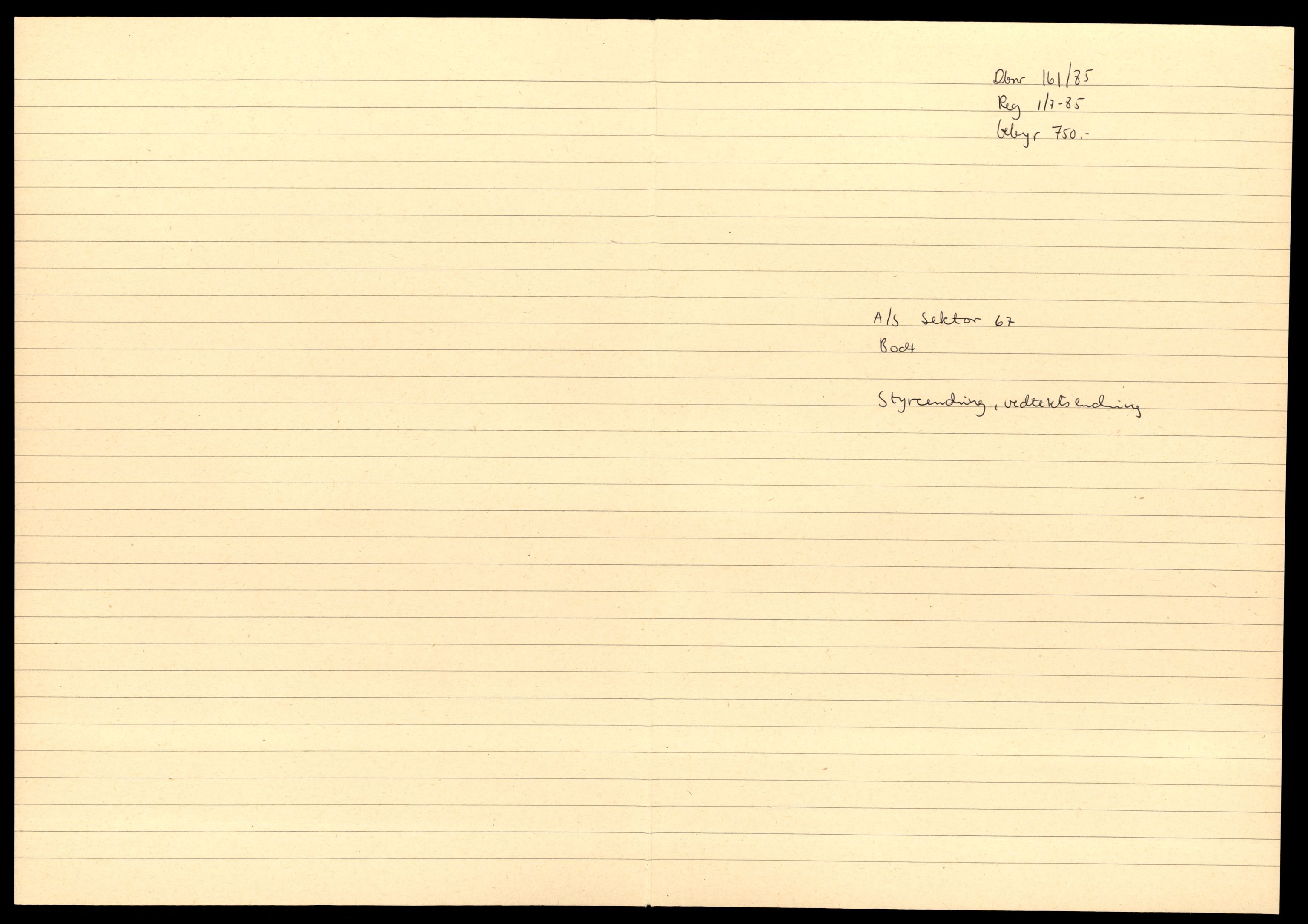 Bodø sorenskriveri, AV/SAT-A-0022/3/J/Jd/Jda/L0046: Bilag, 1985, p. 1
