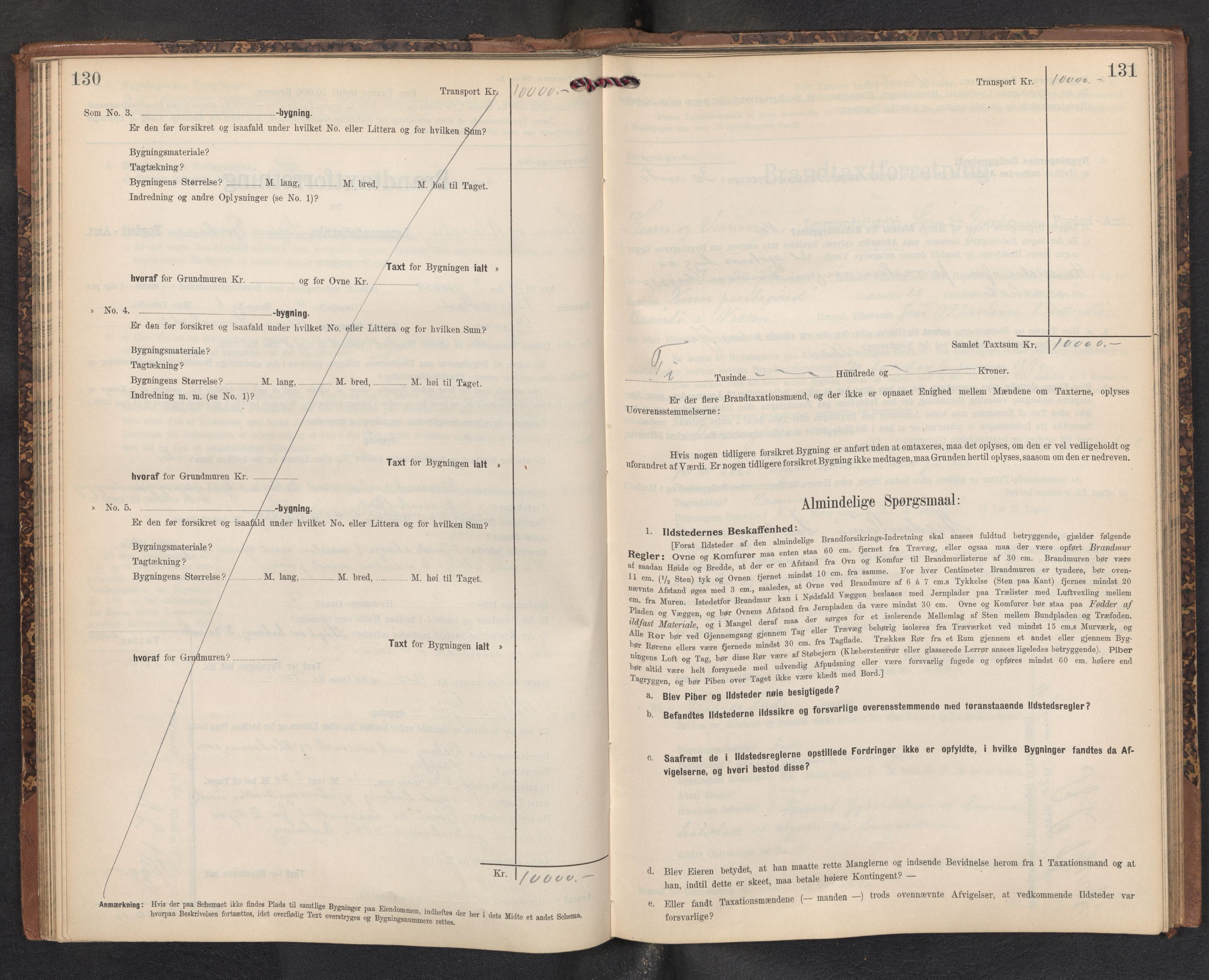 Lensmannen i Kinn, AV/SAB-A-28801/0012/L0005: Branntakstprotokoll, skjematakst, 1903-1938, p. 130-131