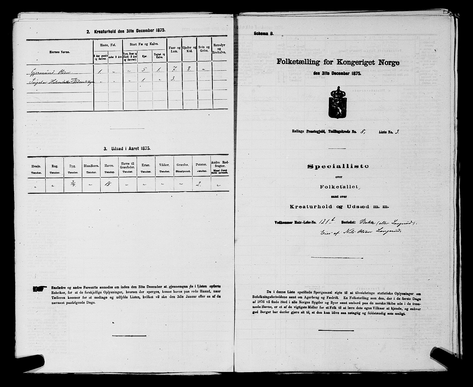 SAKO, 1875 census for 0632P Rollag, 1875, p. 522