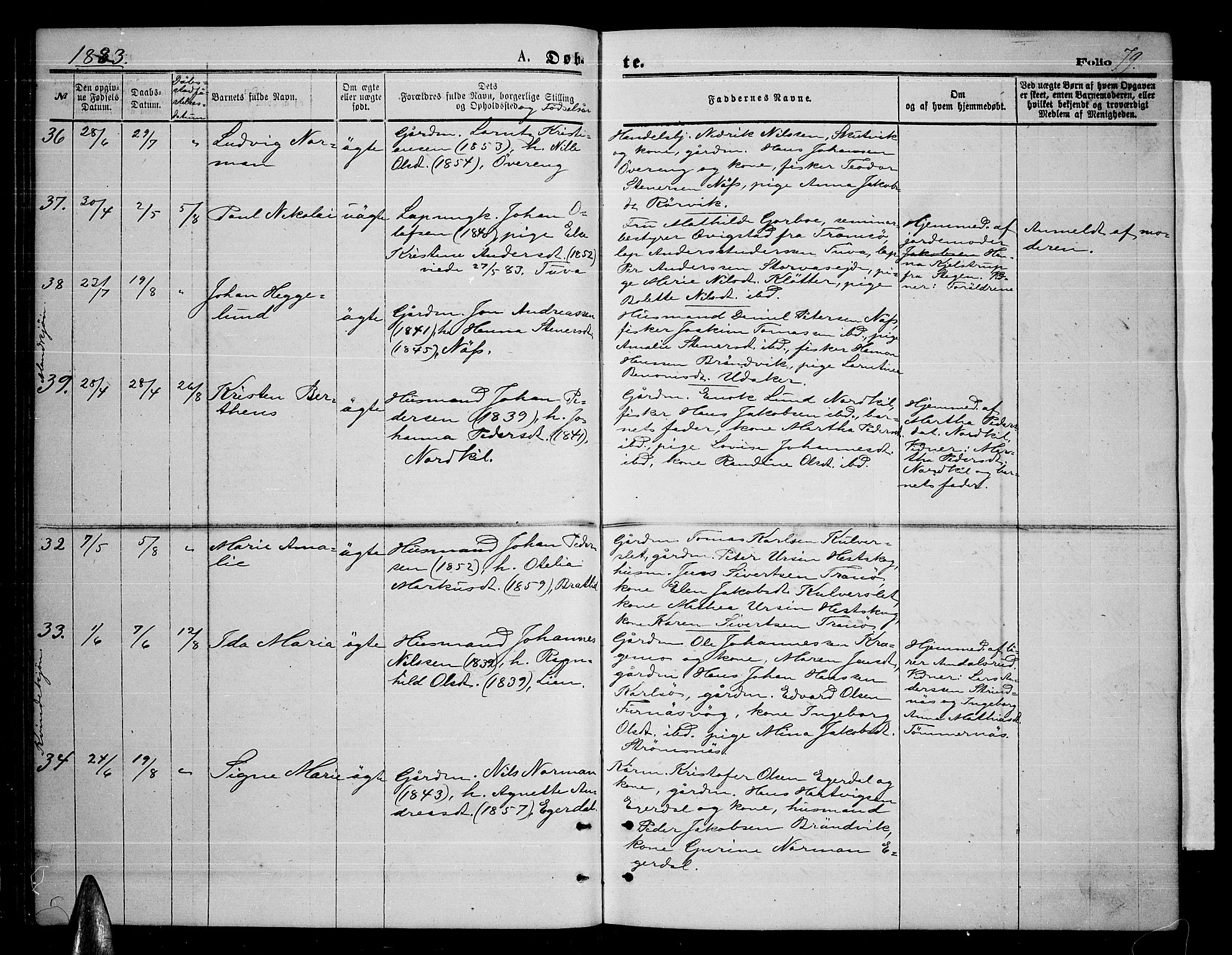 Ministerialprotokoller, klokkerbøker og fødselsregistre - Nordland, AV/SAT-A-1459/859/L0858: Parish register (copy) no. 859C04, 1873-1886, p. 79