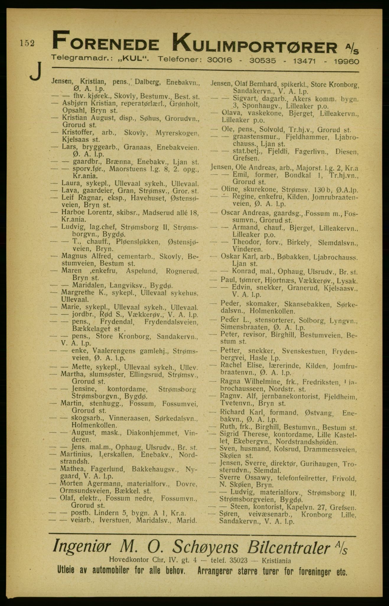 Aker adressebok/adressekalender, PUBL/001/A/002: Akers adressekalender, 1922, p. 152