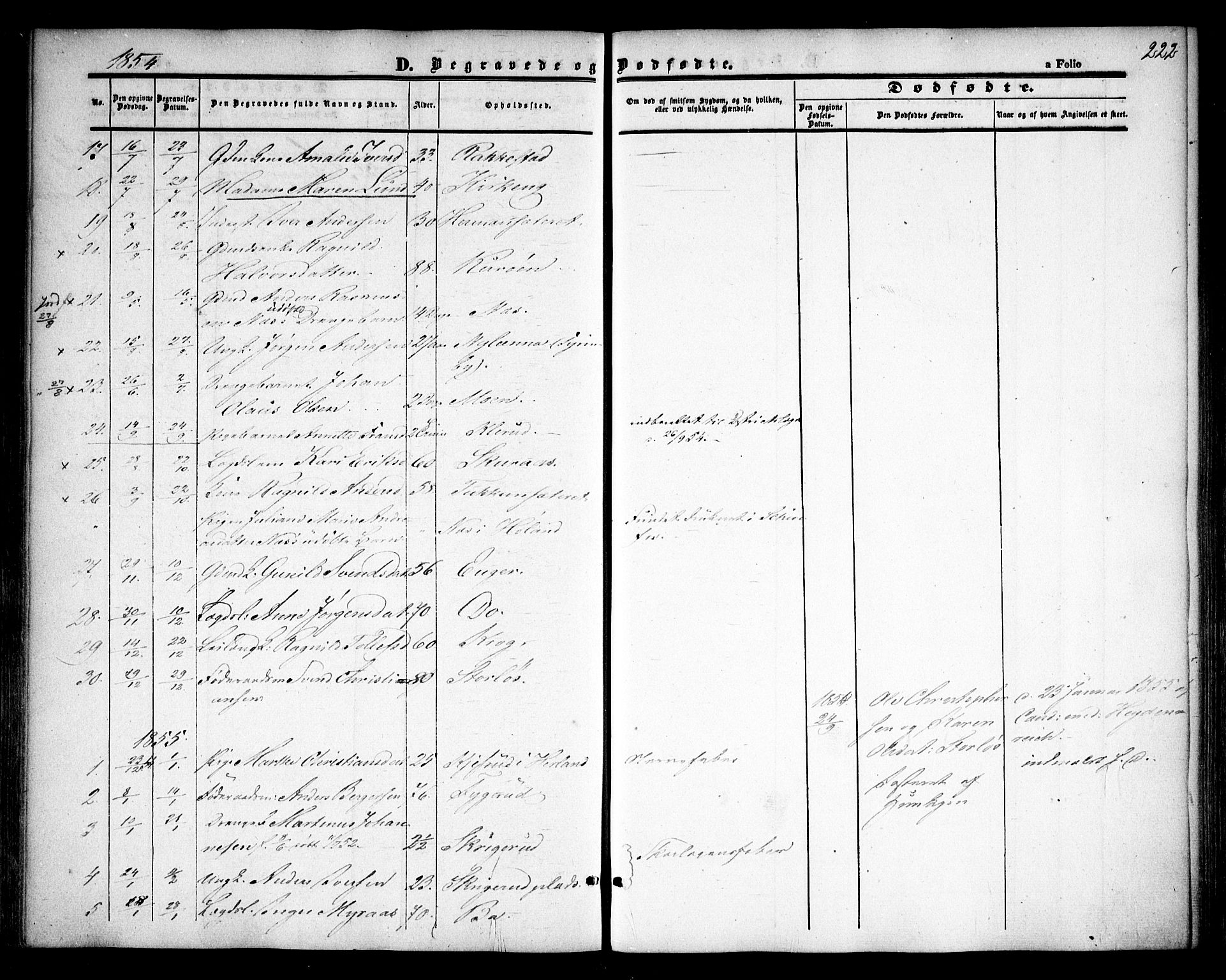 Rødenes prestekontor Kirkebøker, AV/SAO-A-2005/F/Fa/L0006: Parish register (official) no. I 6, 1850-1859, p. 222