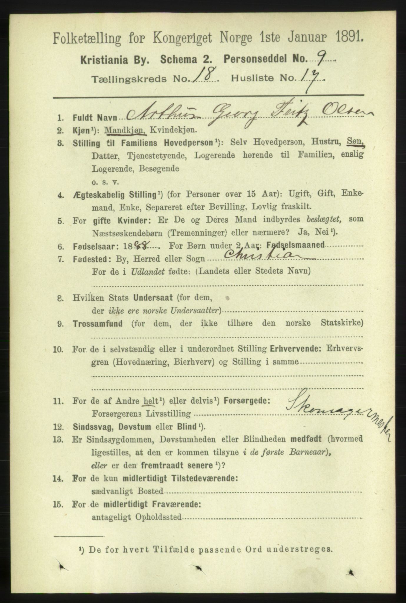 RA, 1891 census for 0301 Kristiania, 1891, p. 9328