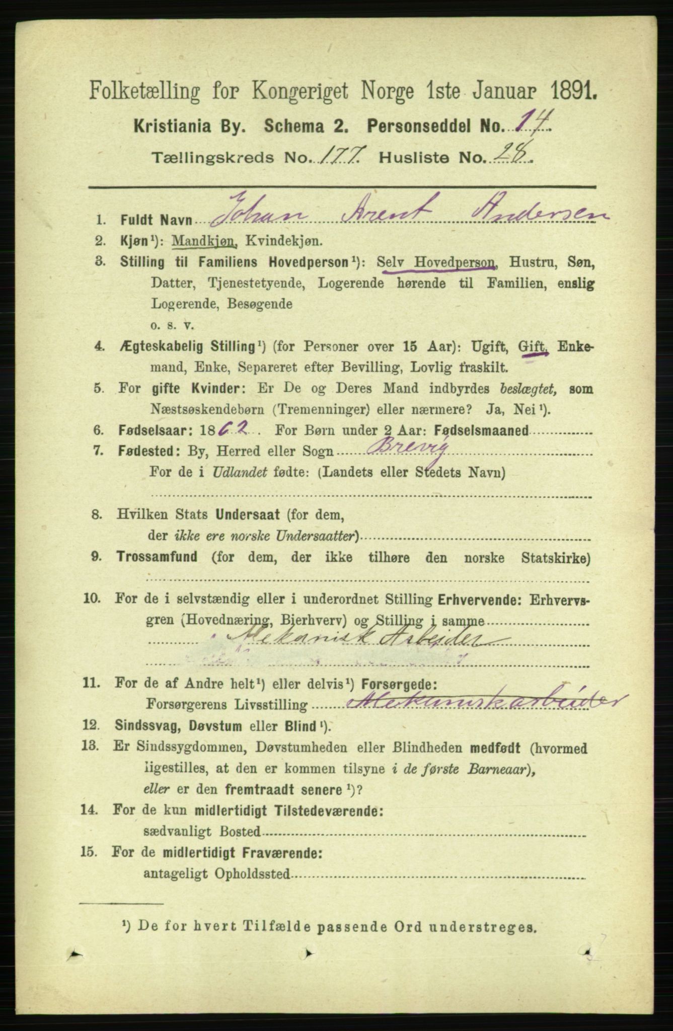 RA, 1891 census for 0301 Kristiania, 1891, p. 106986