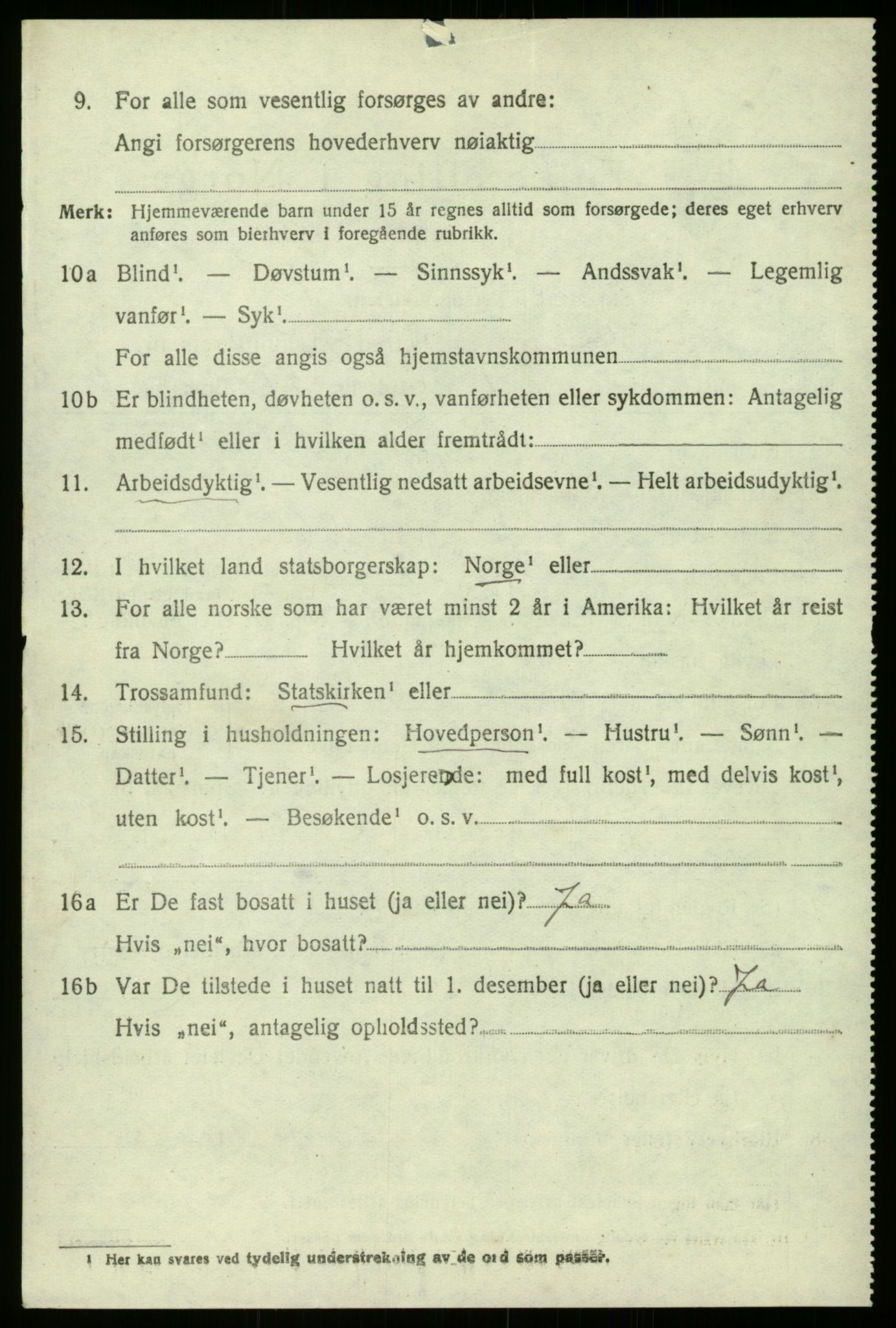 SAB, 1920 census for Lindås, 1920, p. 2596