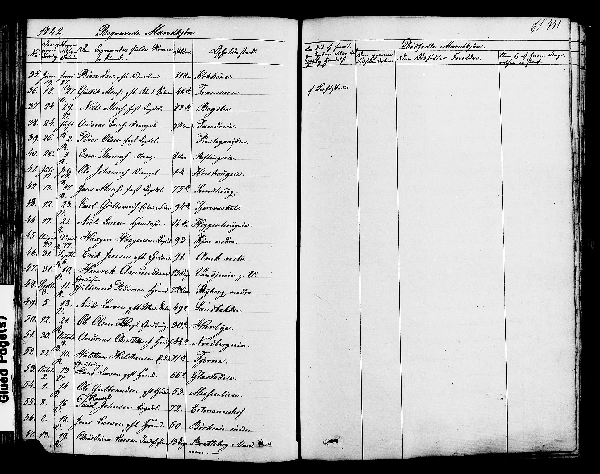 Ringsaker prestekontor, AV/SAH-PREST-014/K/Ka/L0008: Parish register (official) no. 8, 1837-1850, p. 441