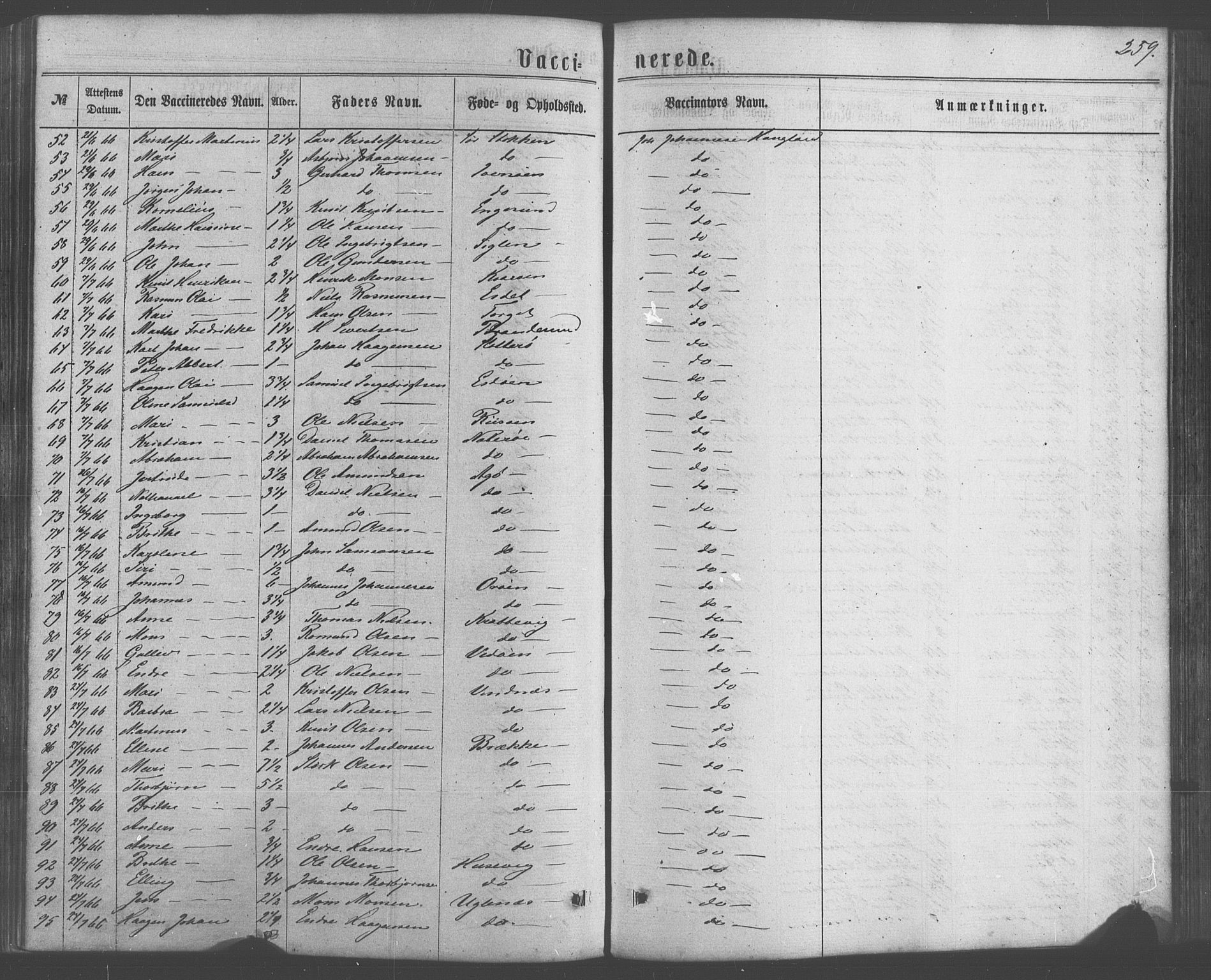 Fitjar sokneprestembete, AV/SAB-A-99926: Parish register (official) no. A 1, 1862-1881, p. 259