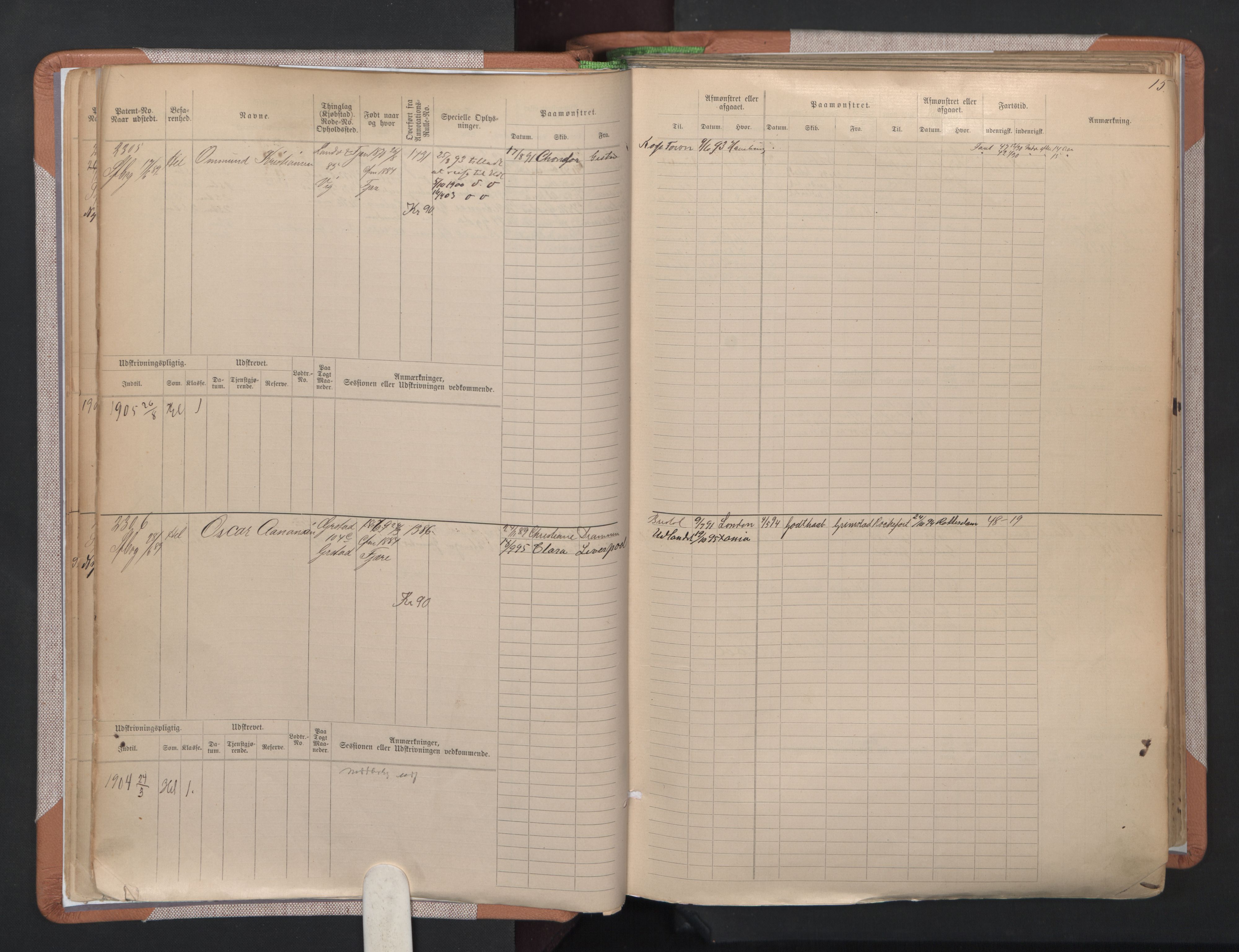 Grimstad mønstringskrets, AV/SAK-2031-0013/F/Fb/L0004: Hovedrulle A nr 2277-3042, F-7, 1889-1940, p. 20