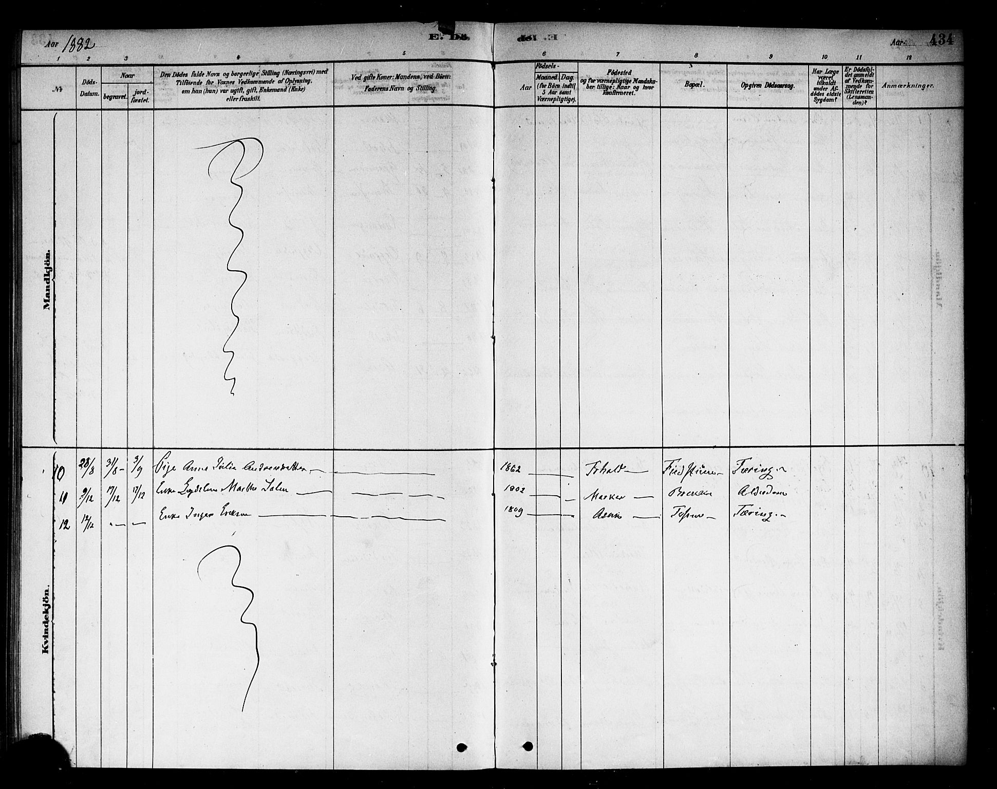 Berg prestekontor Kirkebøker, AV/SAO-A-10902/F/Fb/L0001: Parish register (official) no. II 1, 1878-1887, p. 434