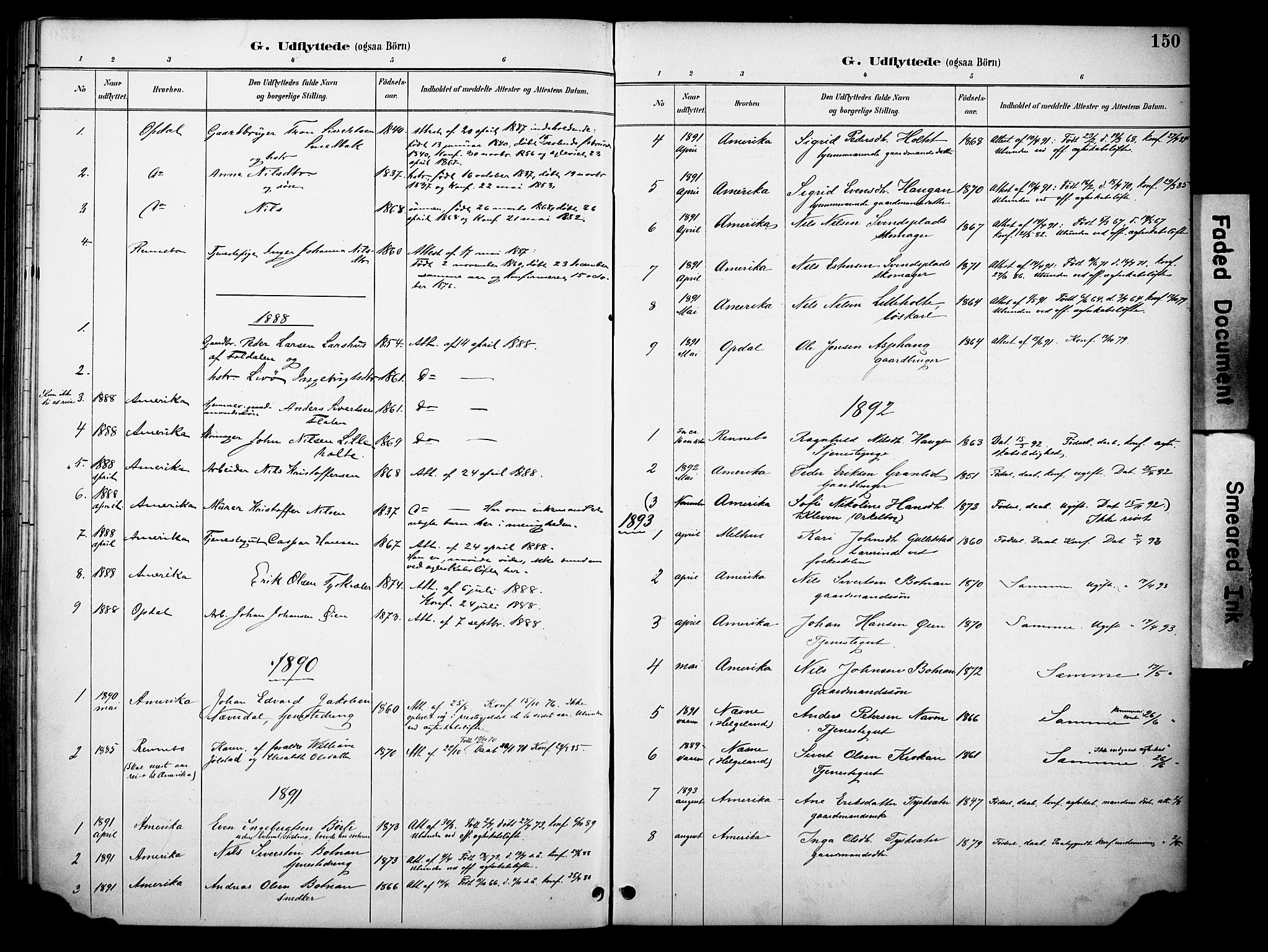 Kvikne prestekontor, SAH/PREST-064/H/Ha/Haa/L0007: Parish register (official) no. 7, 1887-1911, p. 150