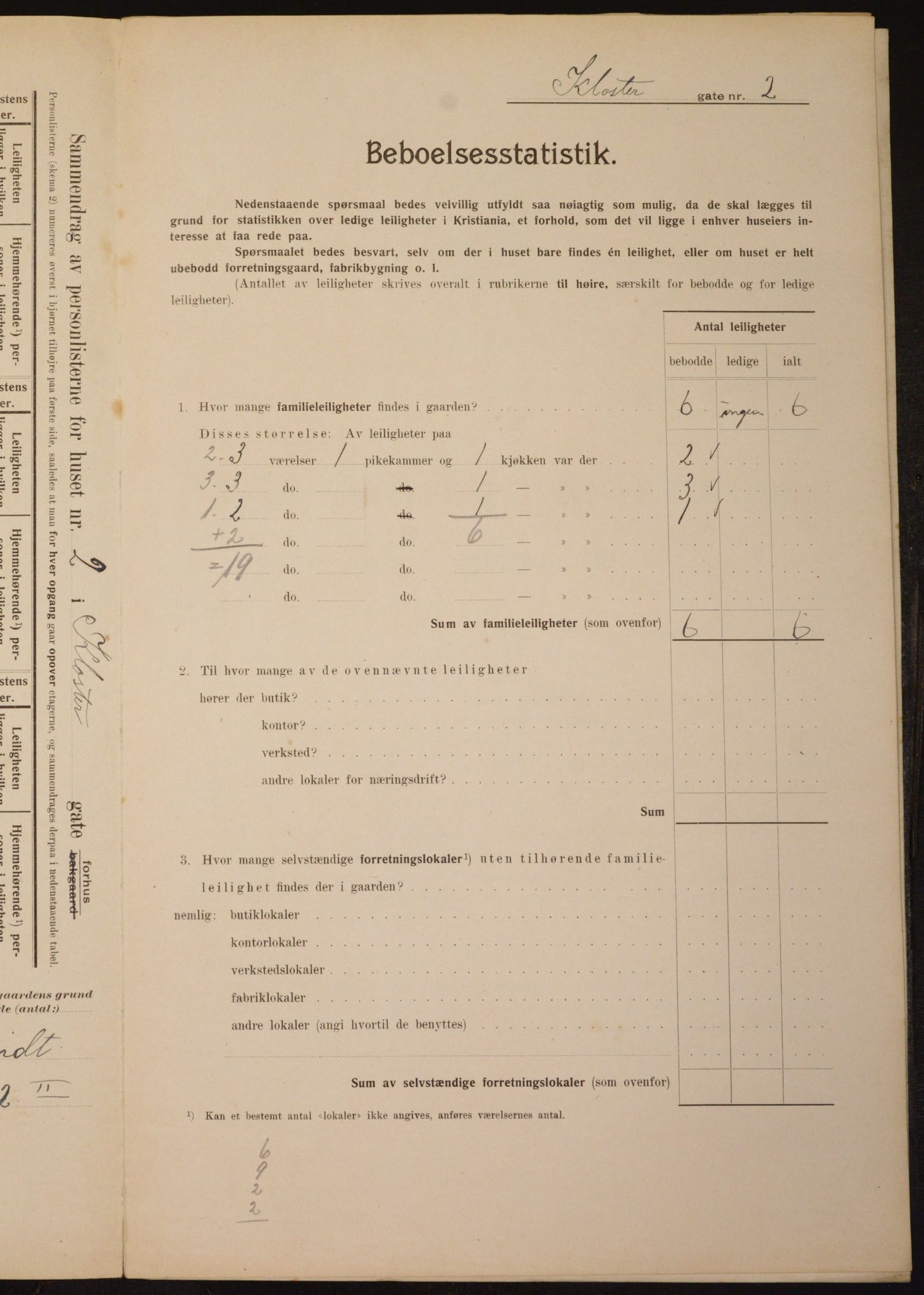 OBA, Municipal Census 1910 for Kristiania, 1910, p. 50614