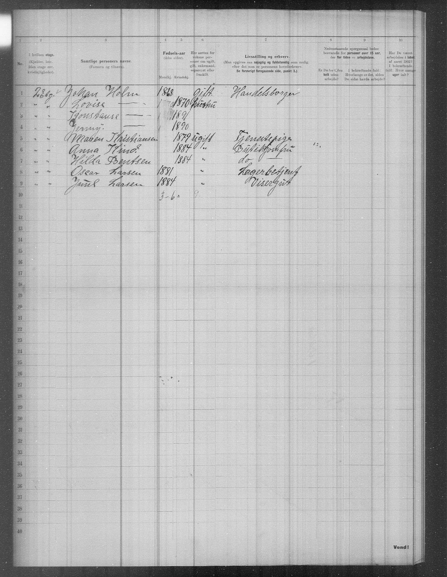 OBA, Municipal Census 1902 for Kristiania, 1902, p. 2222