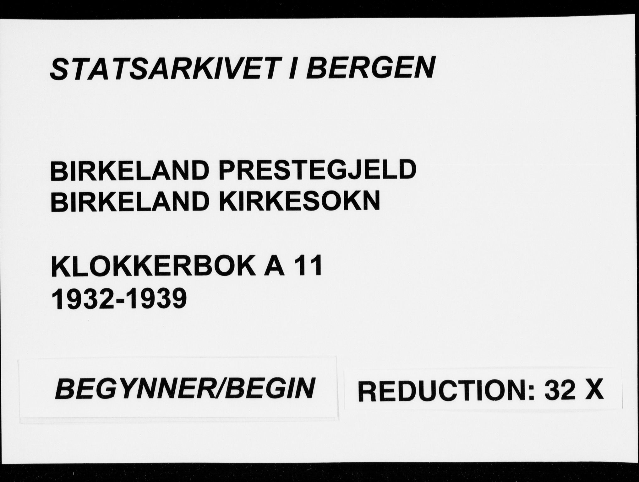 Birkeland Sokneprestembete, SAB/A-74601/H/Hab: Parish register (copy) no. A 11, 1932-1939