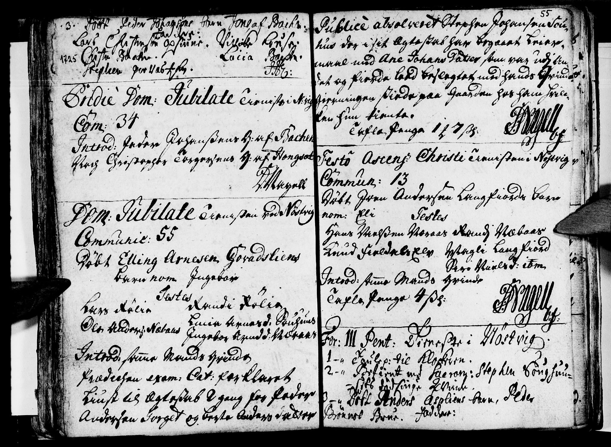 Ministerialprotokoller, klokkerbøker og fødselsregistre - Nordland, AV/SAT-A-1459/814/L0221: Parish register (official) no. 814A02, 1718-1762, p. 55