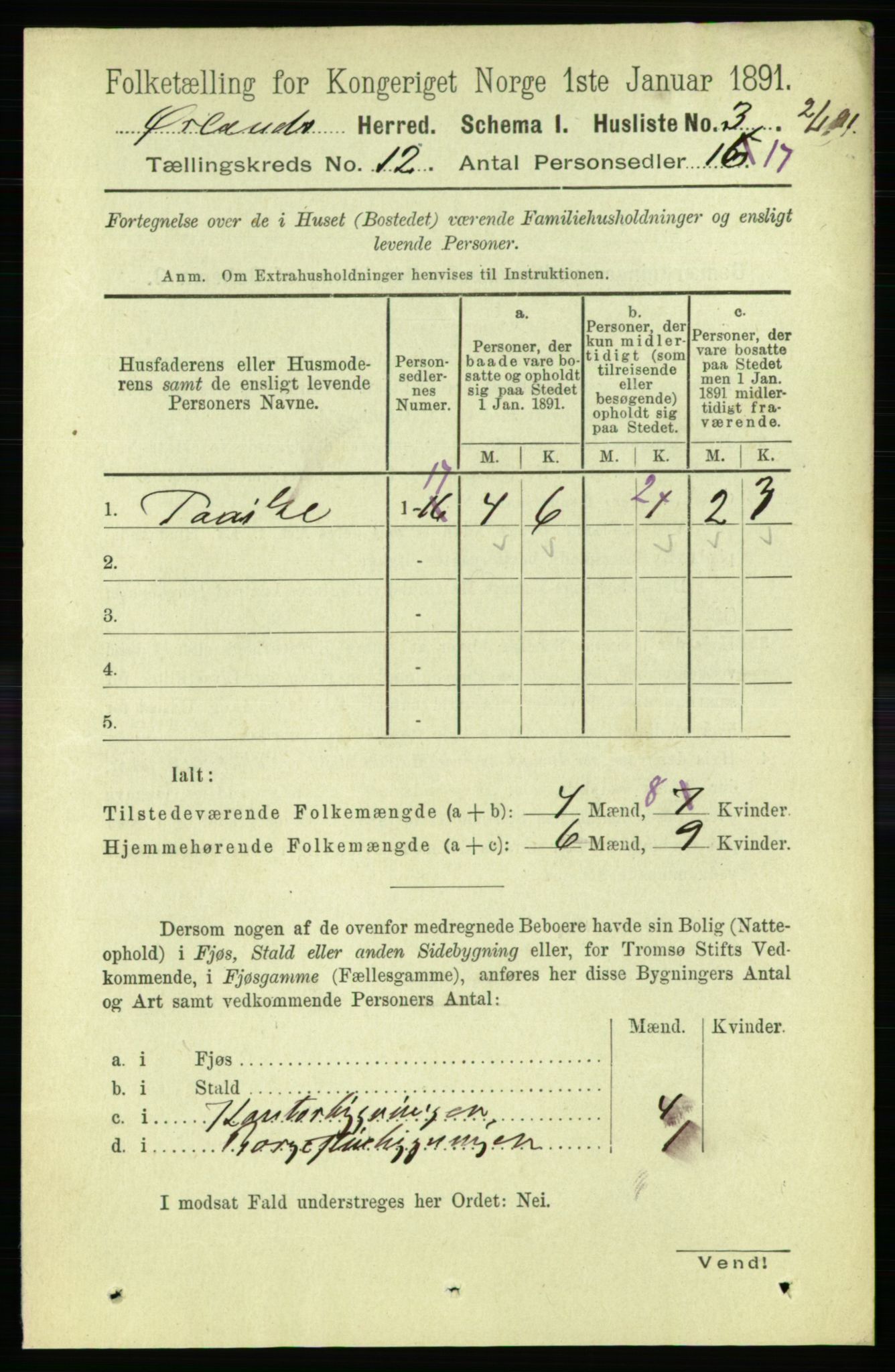 RA, 1891 census for 1621 Ørland, 1891, p. 5176