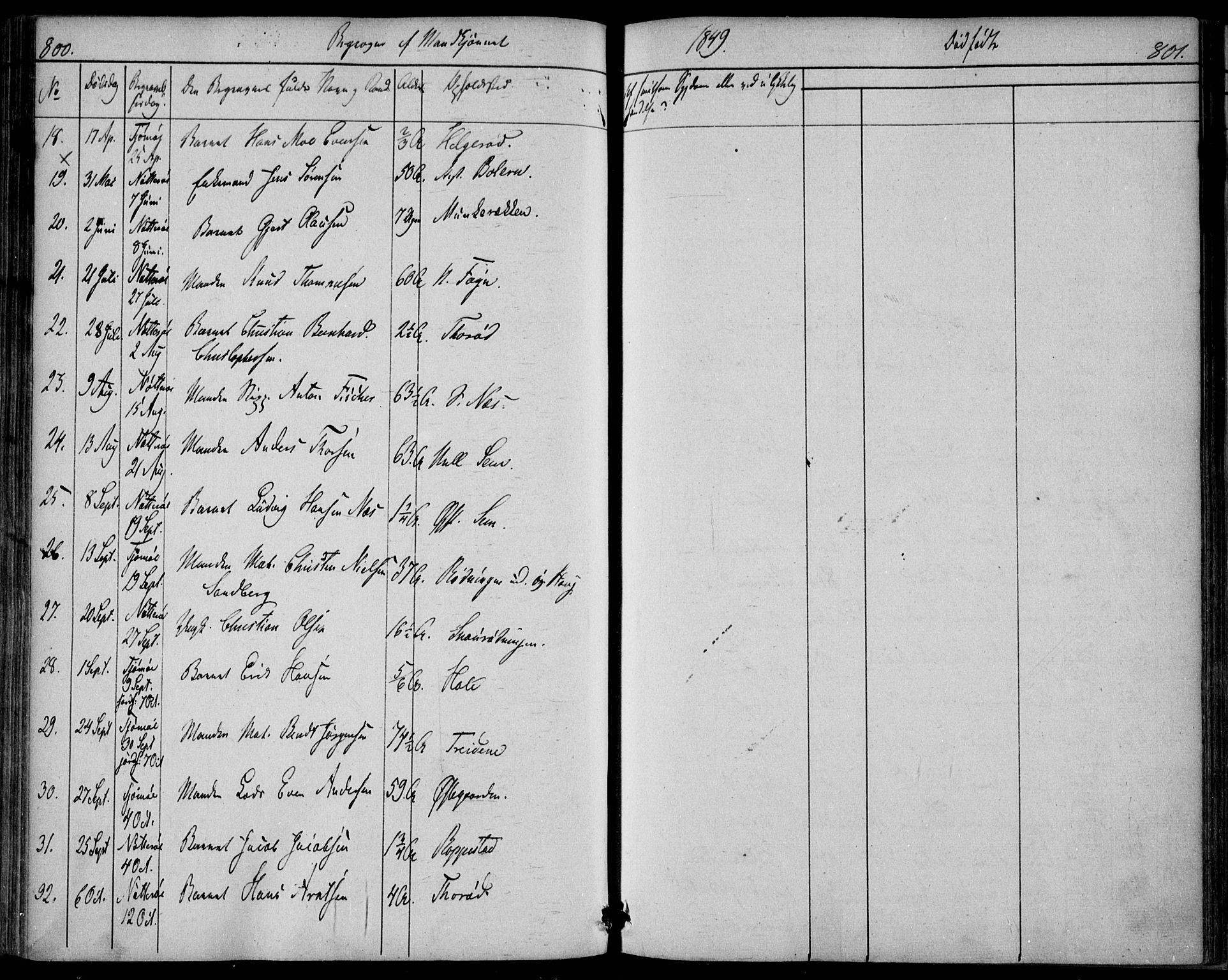 Nøtterøy kirkebøker, AV/SAKO-A-354/F/Fa/L0005: Parish register (official) no. I 5, 1839-1852, p. 800-801