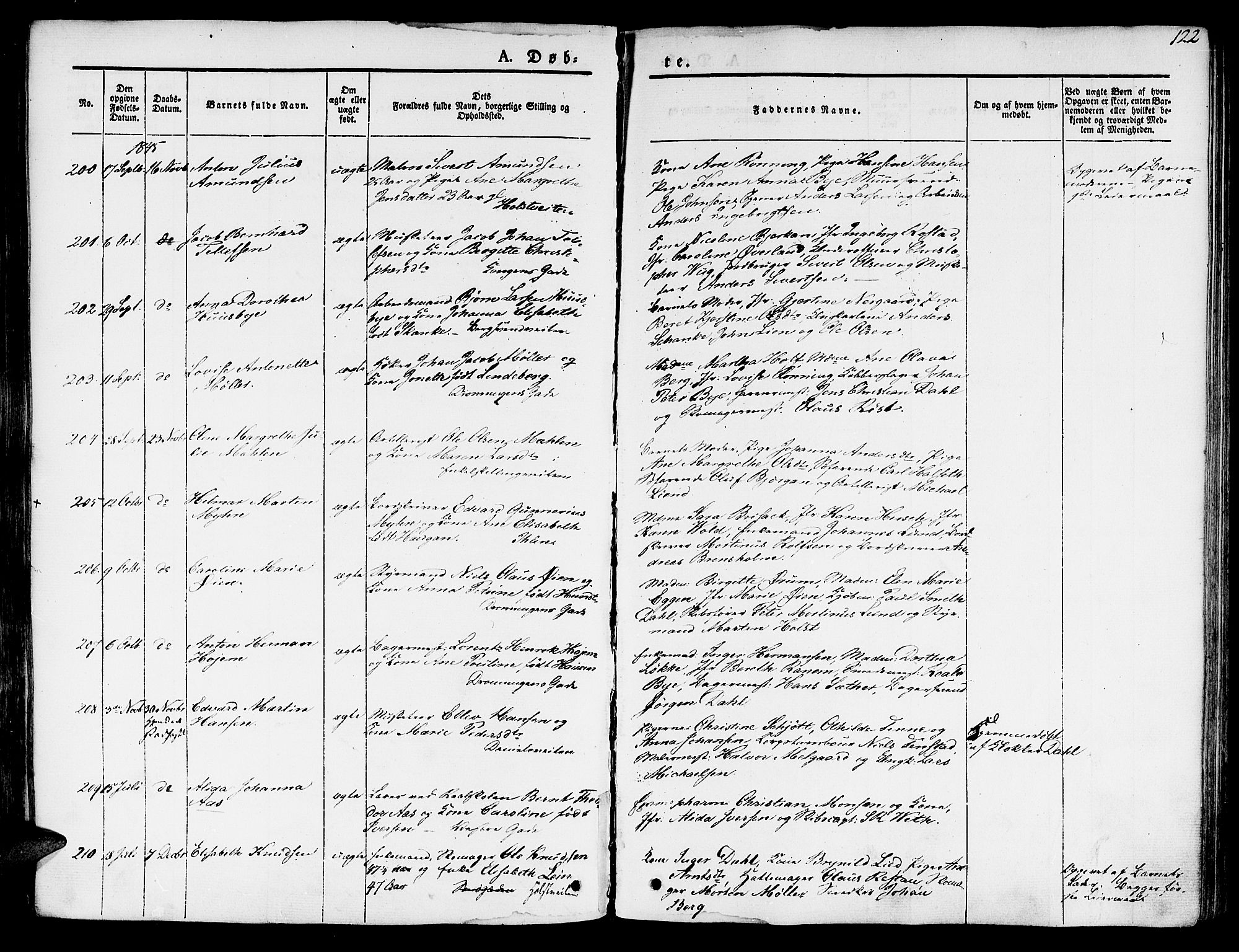 Ministerialprotokoller, klokkerbøker og fødselsregistre - Sør-Trøndelag, SAT/A-1456/601/L0048: Parish register (official) no. 601A16, 1840-1847, p. 122