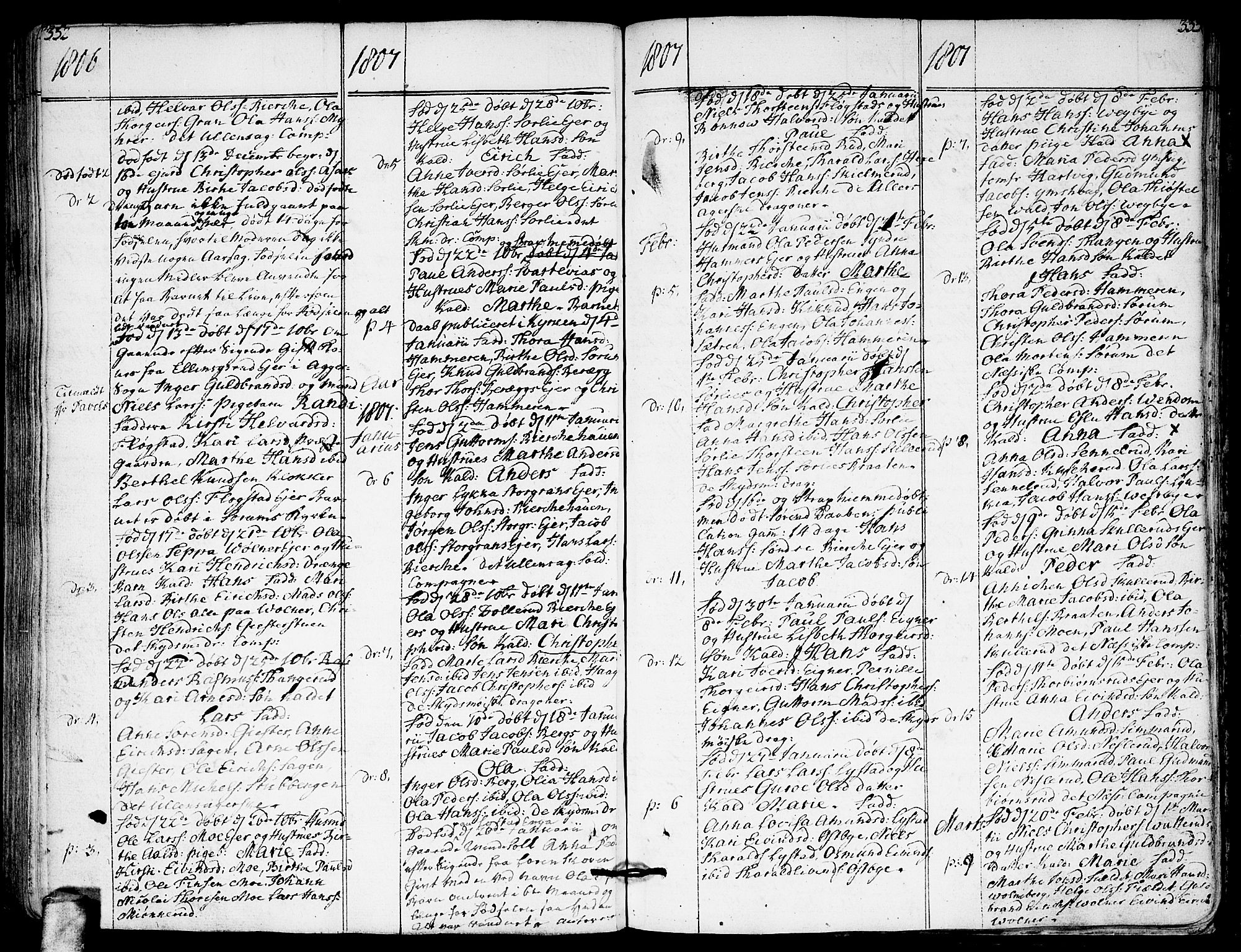 Sørum prestekontor Kirkebøker, SAO/A-10303/F/Fa/L0002: Parish register (official) no. I 2, 1759-1814, p. 332-333