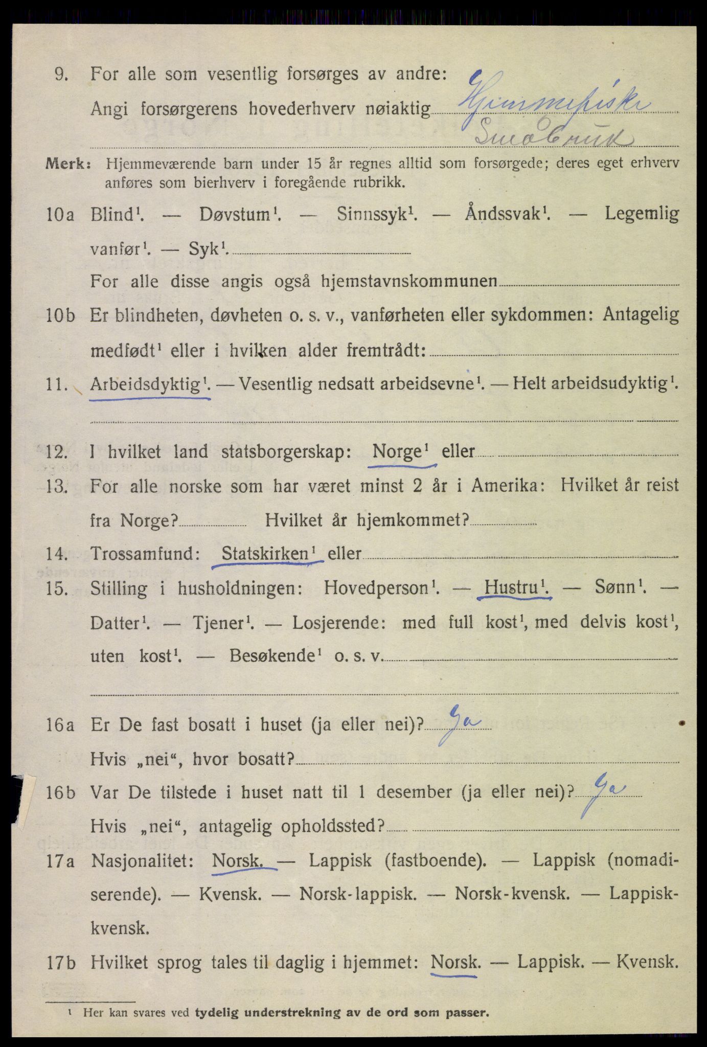 SAT, 1920 census for Gildeskål, 1920, p. 10179