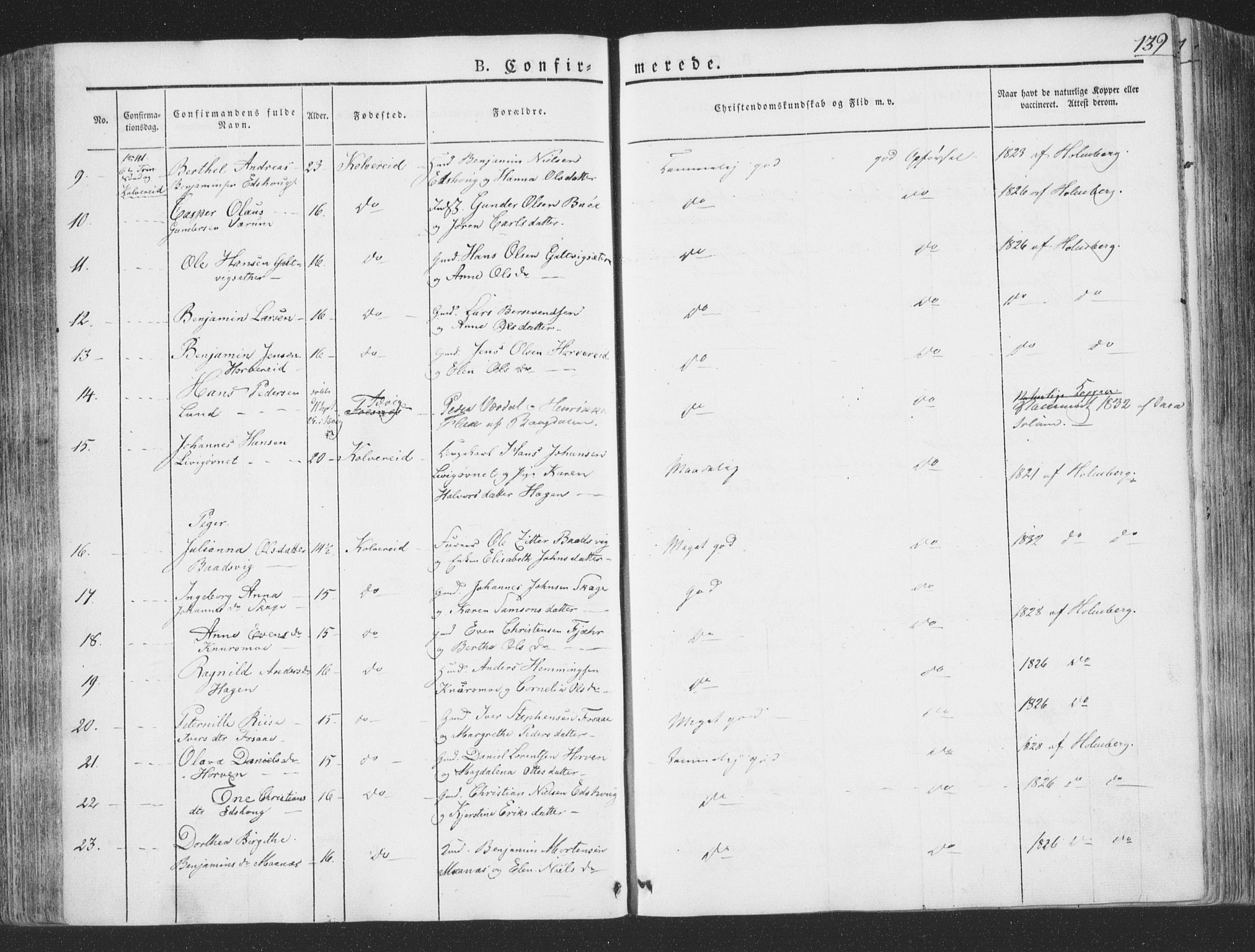 Ministerialprotokoller, klokkerbøker og fødselsregistre - Nord-Trøndelag, AV/SAT-A-1458/780/L0639: Parish register (official) no. 780A04, 1830-1844, p. 139