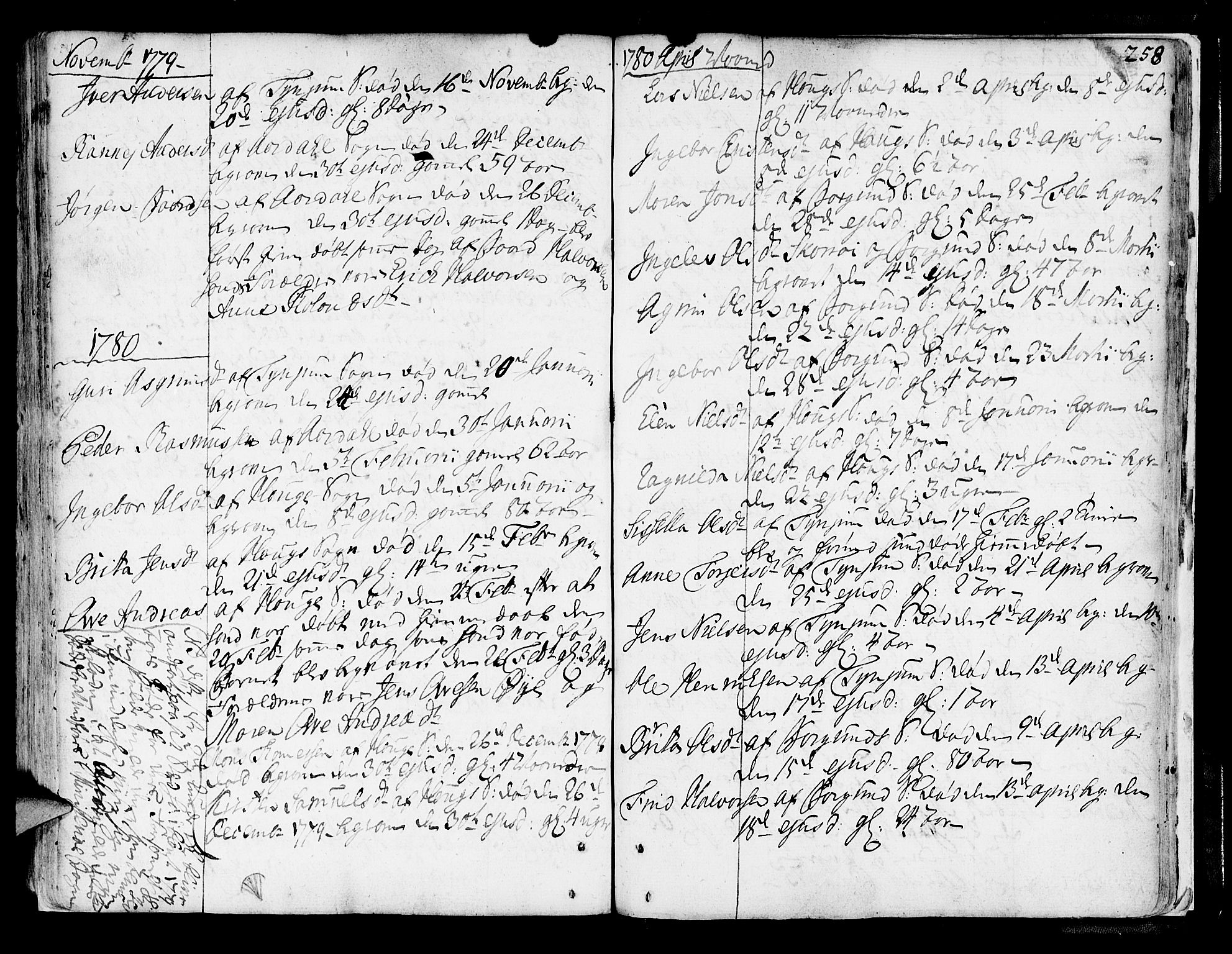 Lærdal sokneprestembete, AV/SAB-A-81201: Parish register (official) no. A 2, 1752-1782, p. 258