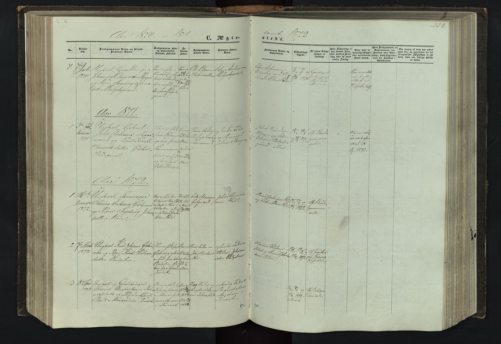 Tolga prestekontor, AV/SAH-PREST-062/L/L0005: Parish register (copy) no. 5, 1862-1893, p. 232