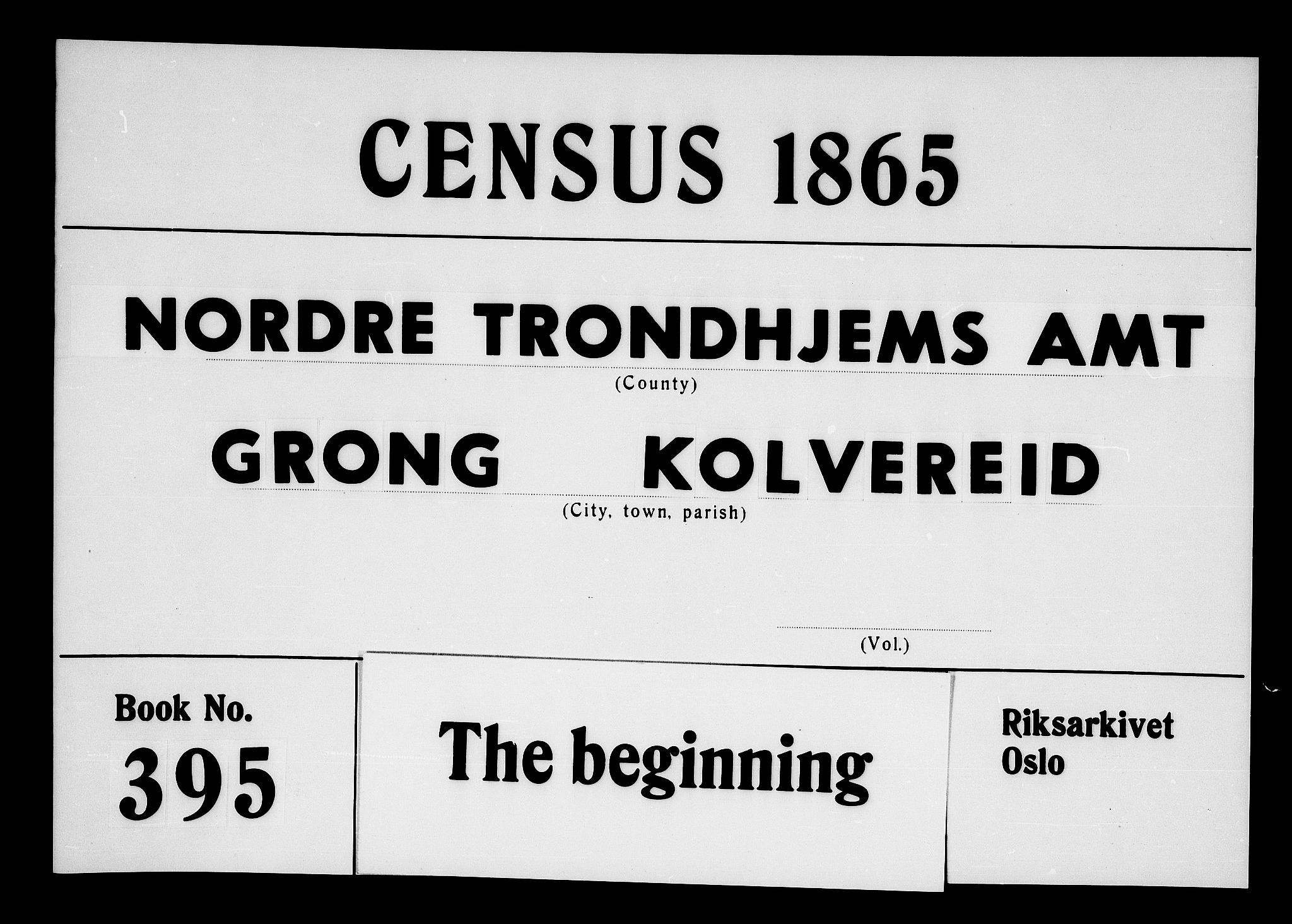 RA, 1865 census for Grong, 1865, p. 1