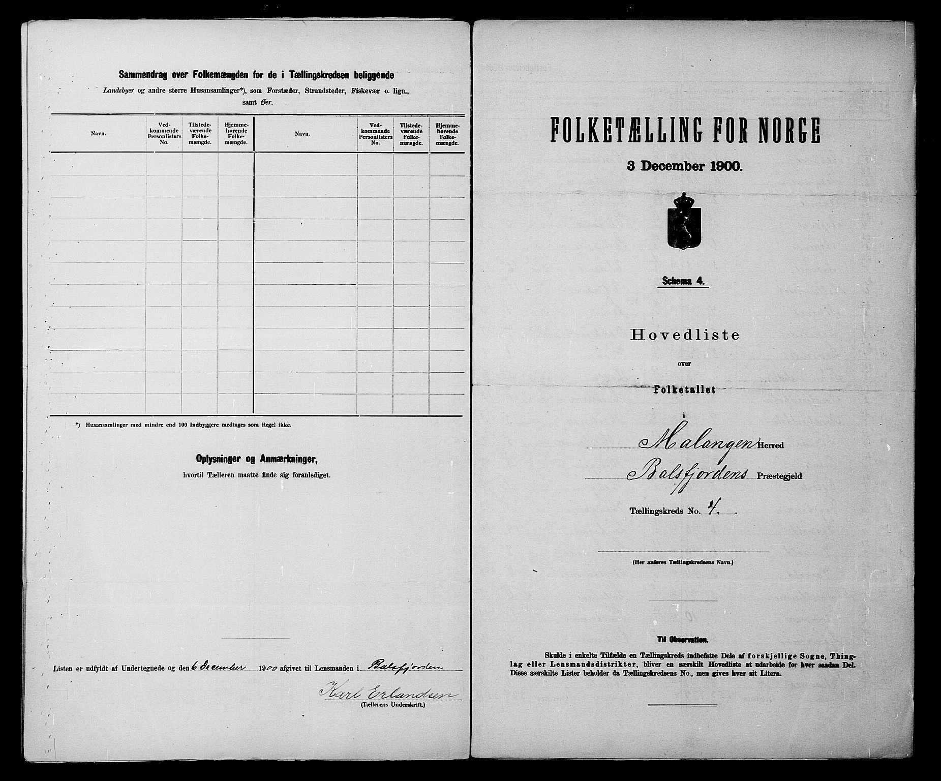 SATØ, 1900 census for Malangen, 1900, p. 10