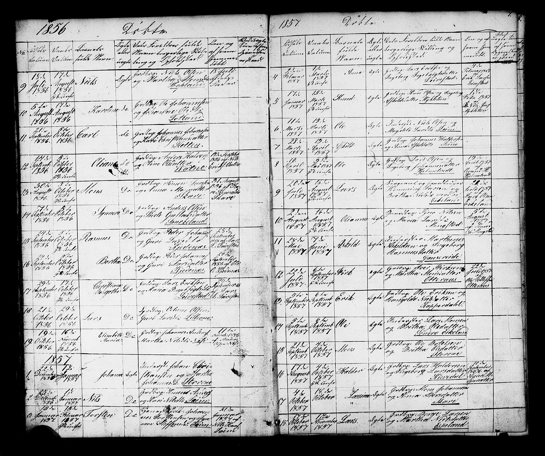 Alversund Sokneprestembete, SAB/A-73901/H/Ha/Hab: Parish register (copy) no. D 2, 1851-1889, p. 7