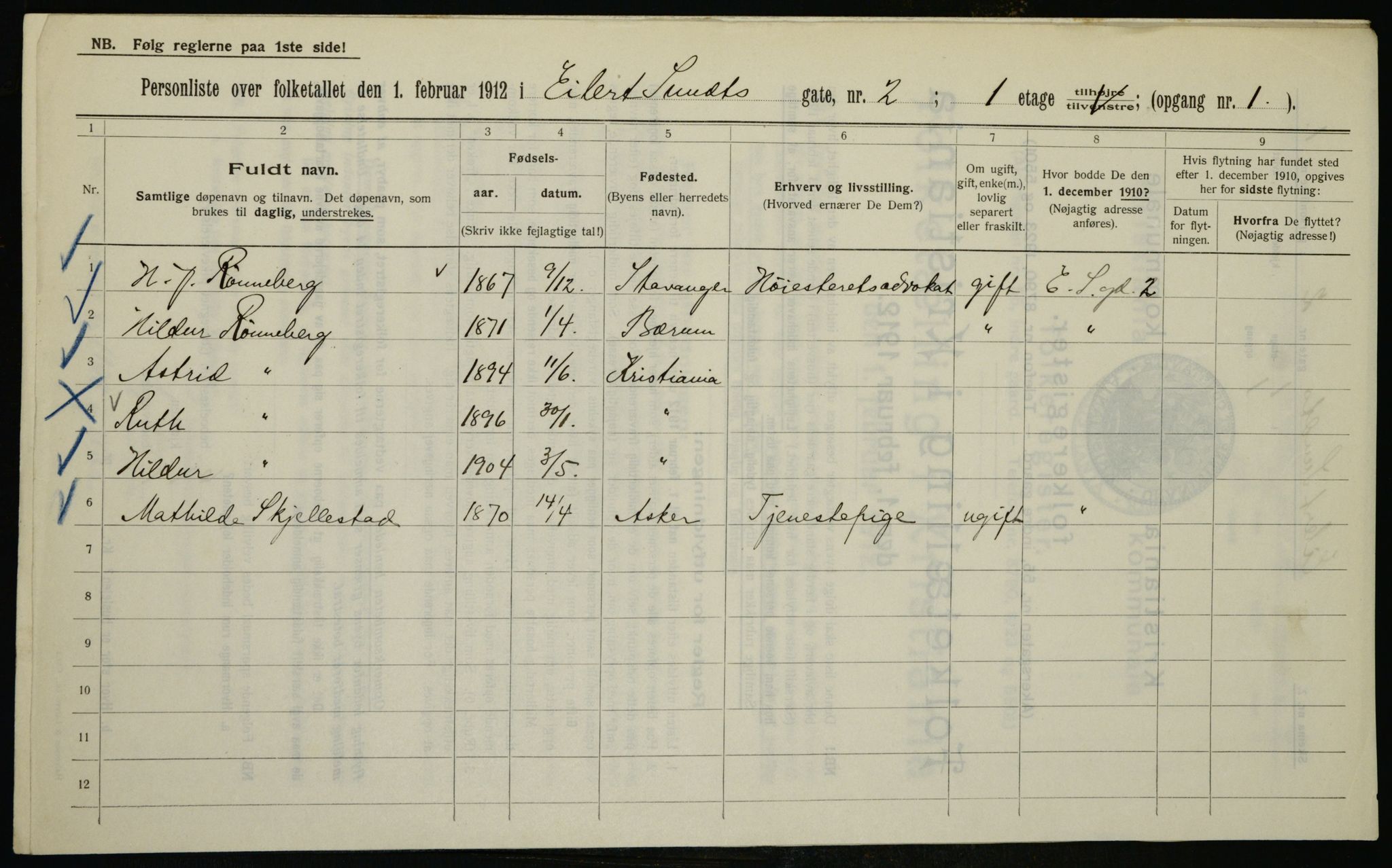 OBA, Municipal Census 1912 for Kristiania, 1912, p. 18902