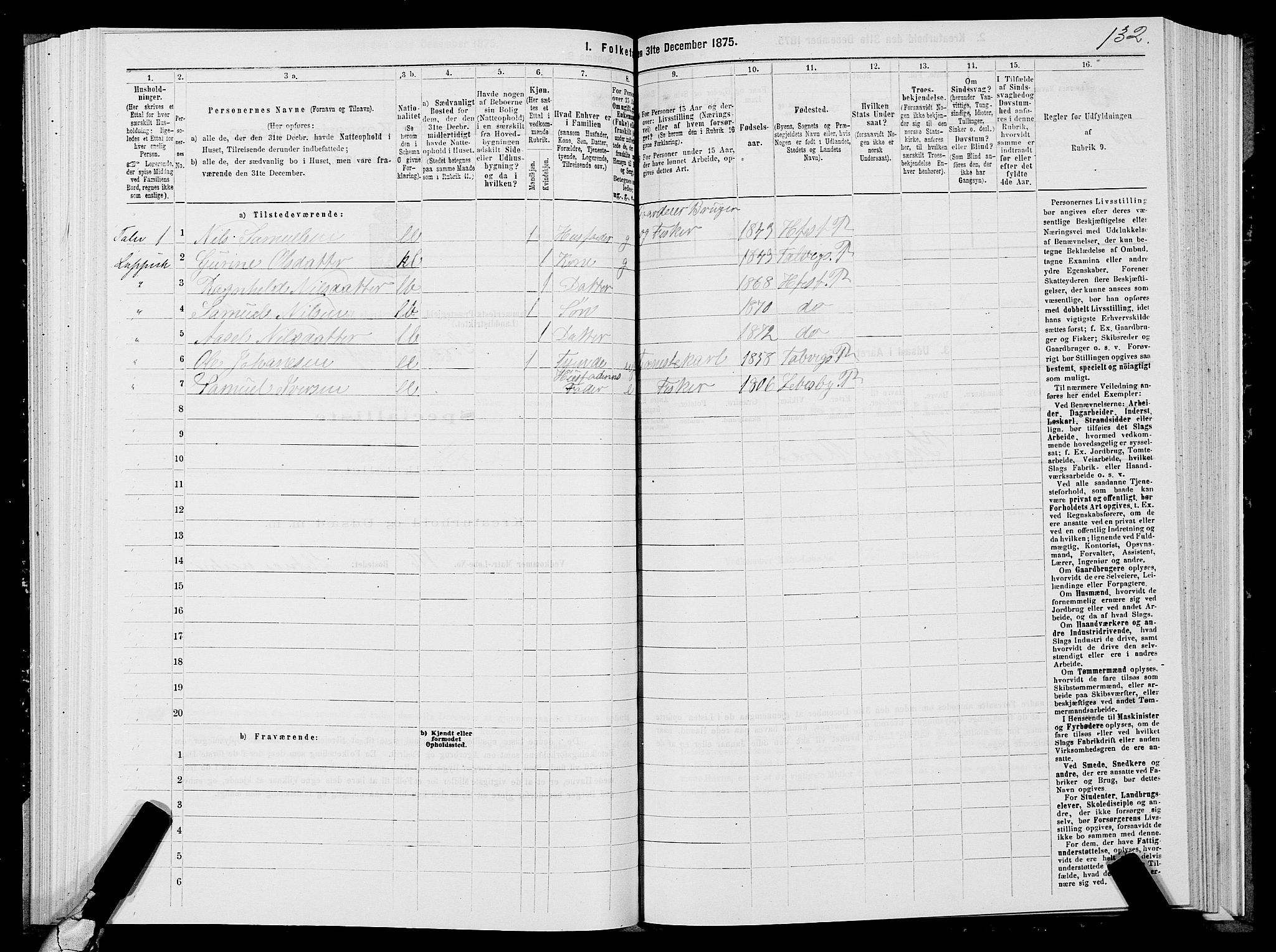 SATØ, 1875 census for 2016L Hammerfest/Hammerfest og Kvalsund, 1875, p. 1132