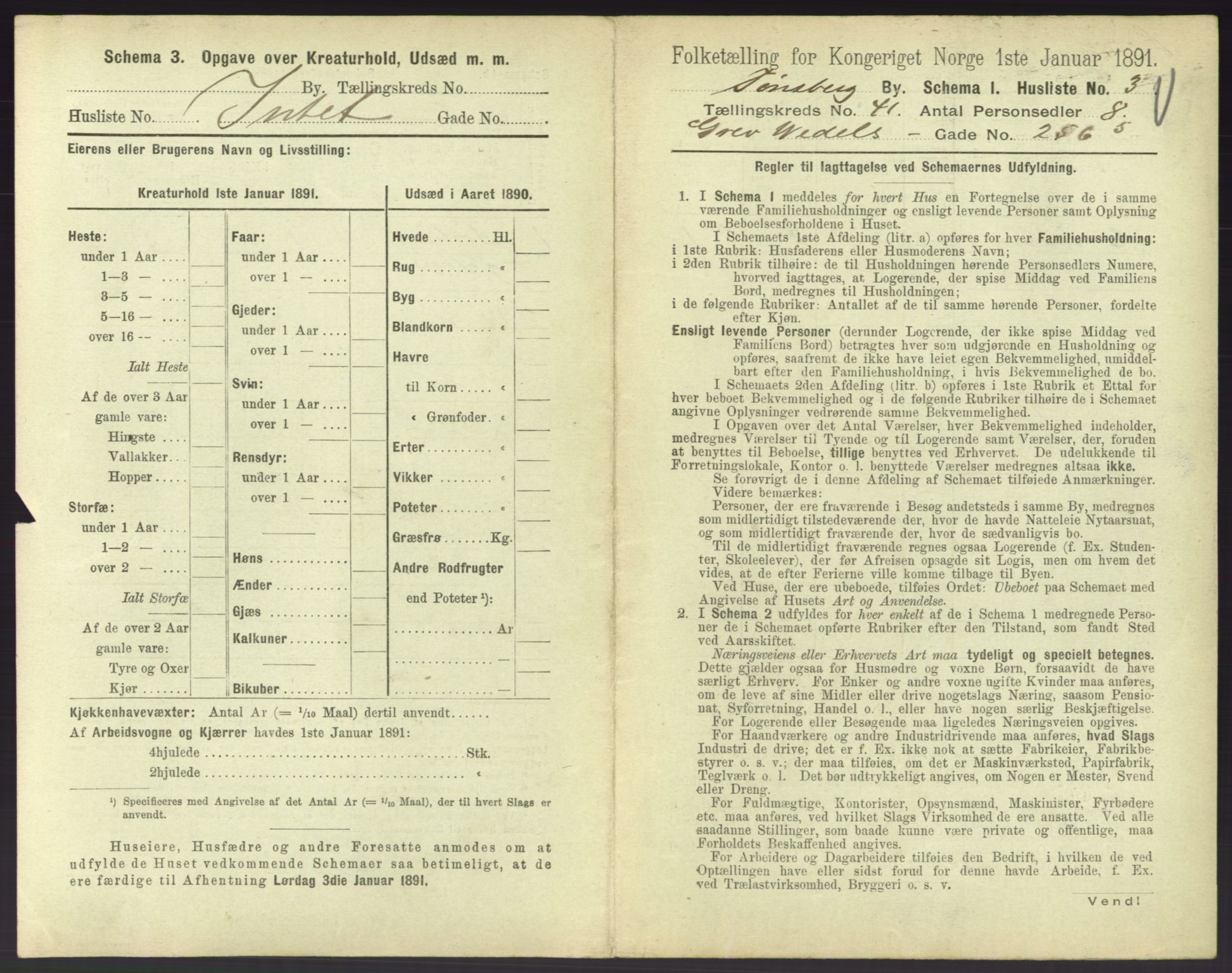 RA, 1891 census for 0705 Tønsberg, 1891, p. 1152