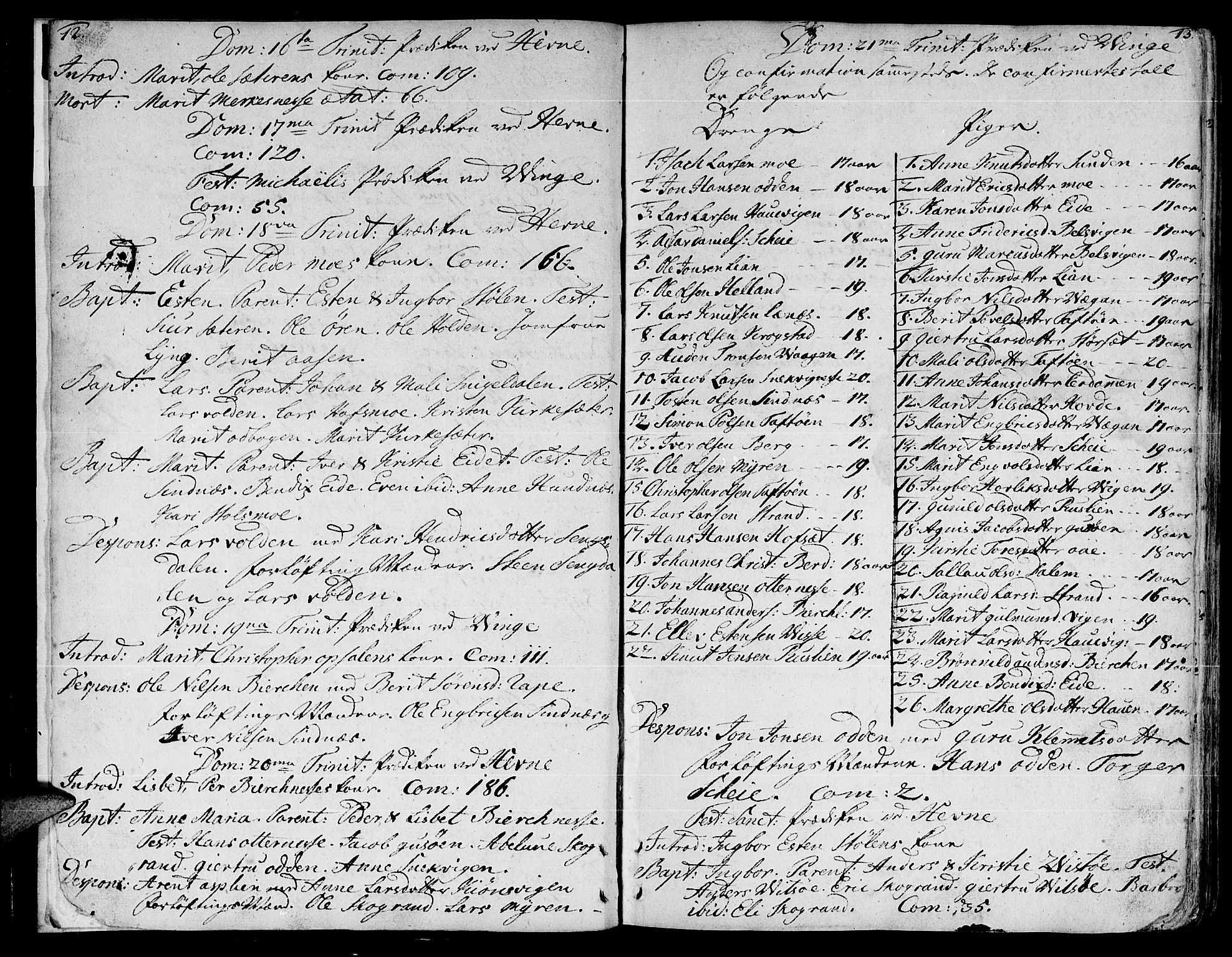 Ministerialprotokoller, klokkerbøker og fødselsregistre - Sør-Trøndelag, SAT/A-1456/630/L0489: Parish register (official) no. 630A02, 1757-1794, p. 12-13
