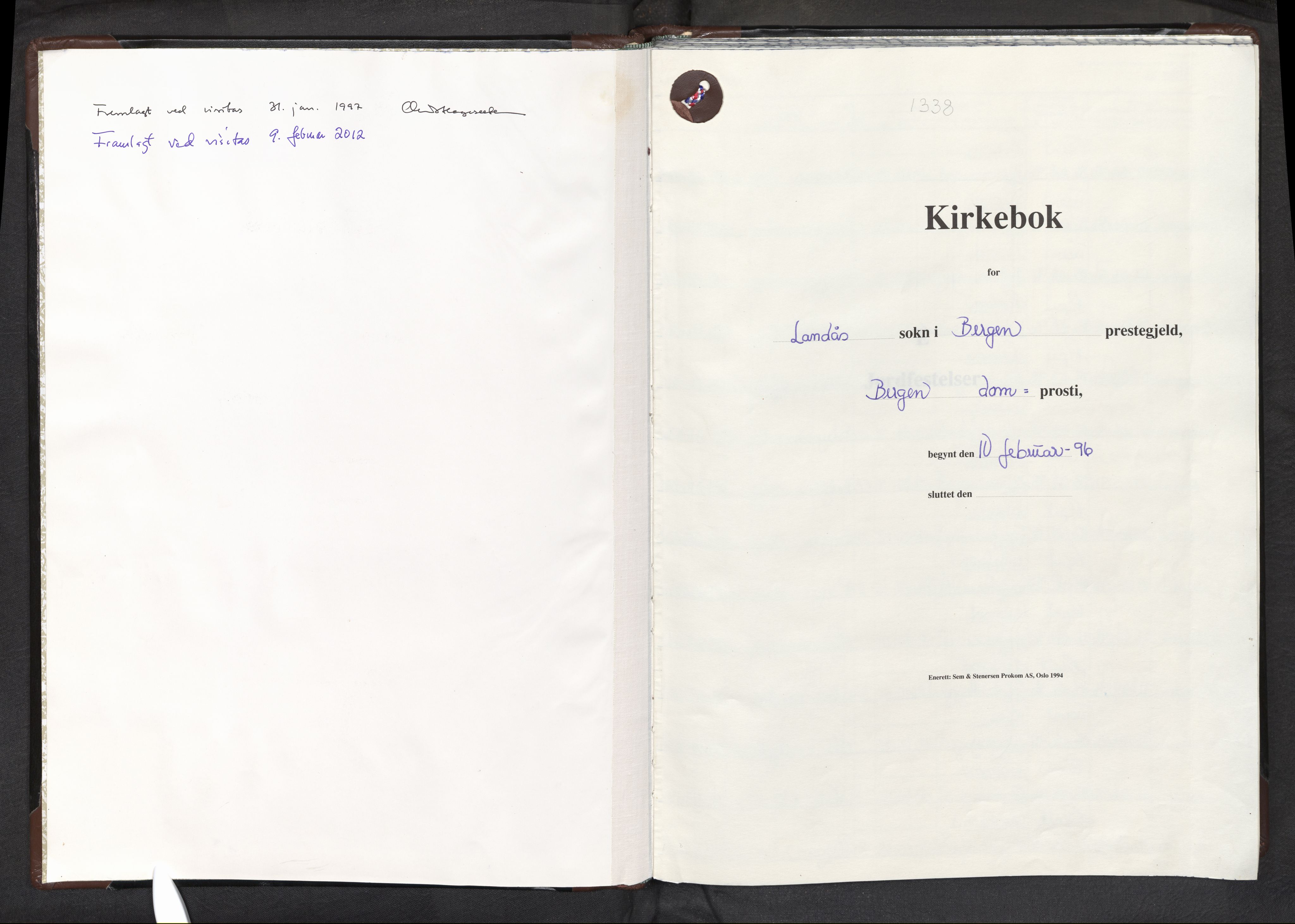 Landås Sokneprestembete, AV/SAB-A-76601/H/Haa: Parish register (official) no. D 2, 1996-2011
