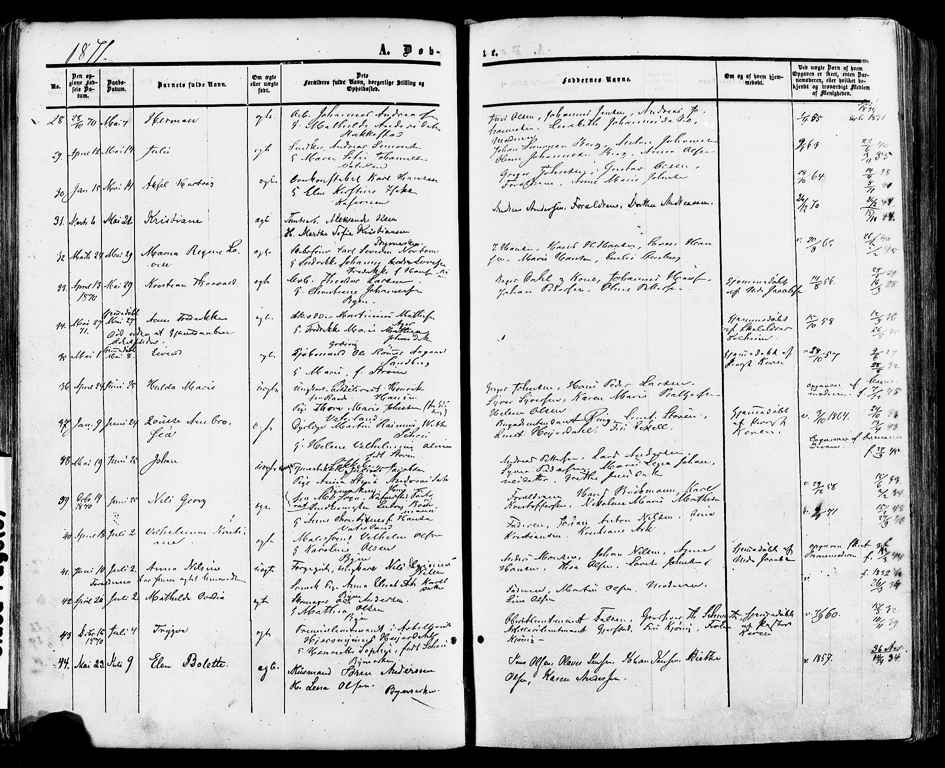 Fredrikstad prestekontor Kirkebøker, SAO/A-11082/F/Fa/L0006: Parish register (official) no. 6, 1857-1878, p. 81