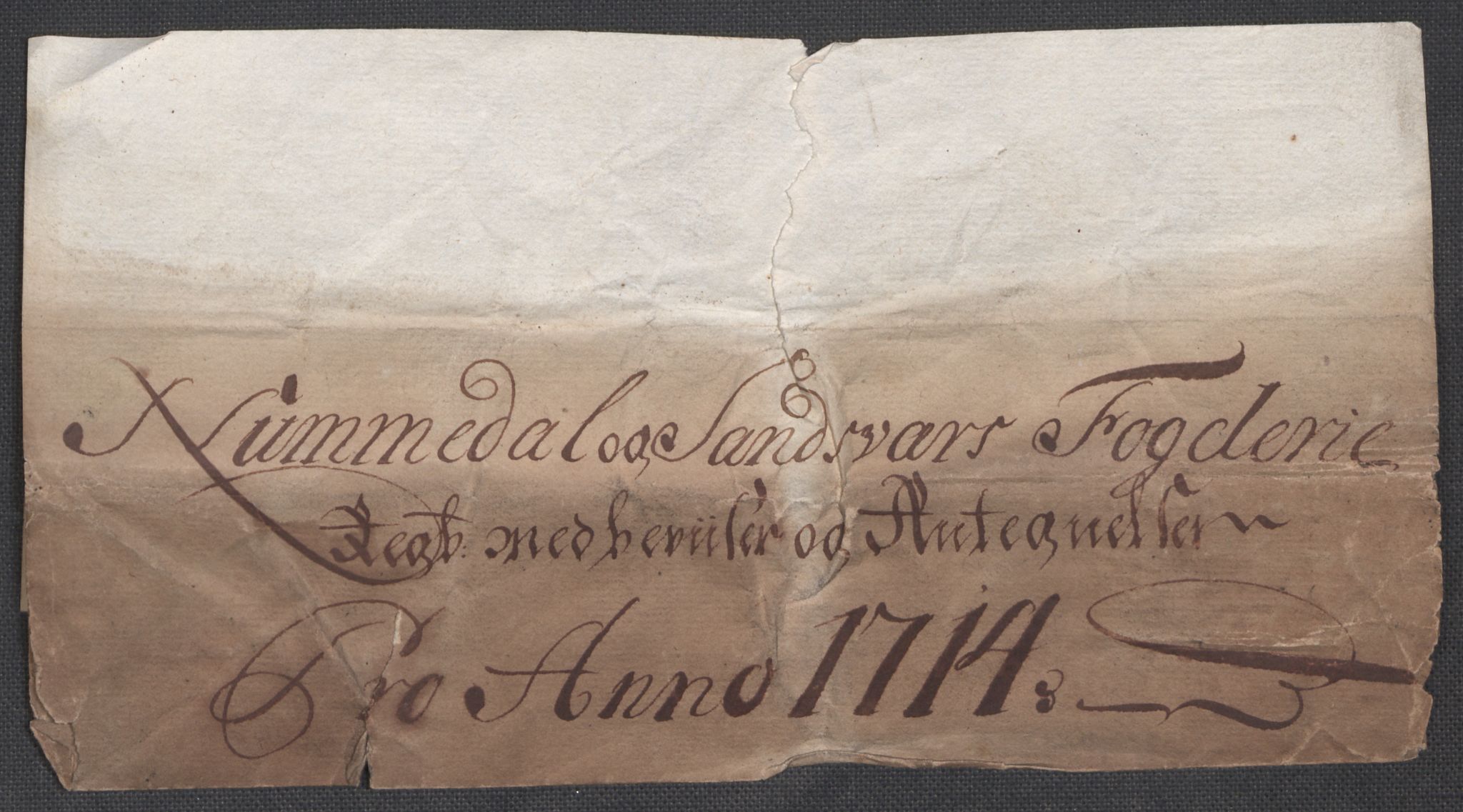 Rentekammeret inntil 1814, Reviderte regnskaper, Fogderegnskap, AV/RA-EA-4092/R24/L1590: Fogderegnskap Numedal og Sandsvær, 1714, p. 2