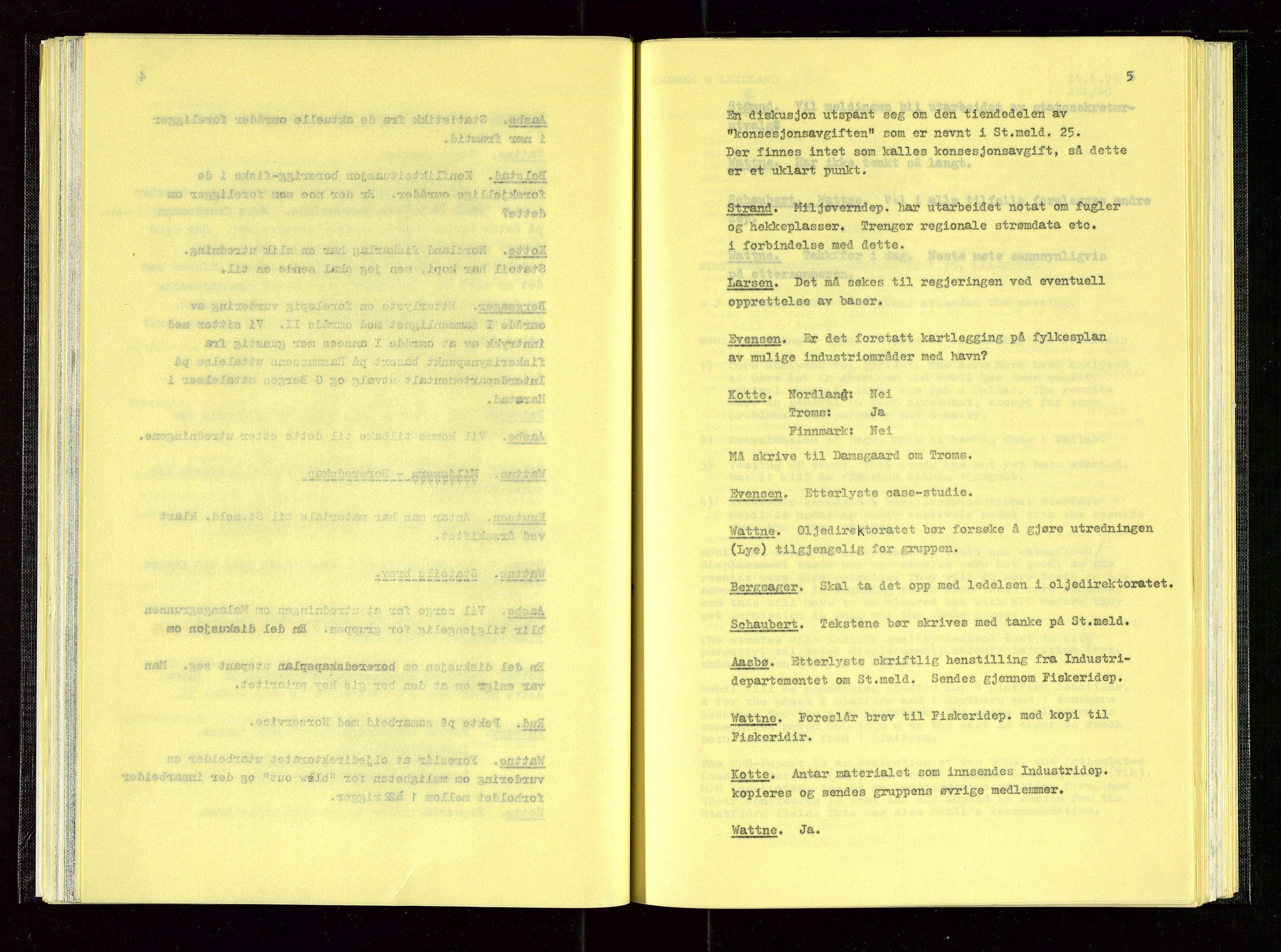 Oljedirektoratet, AV/SAST-A-101366/Aa/L0004: Referatprotokoller, 1975