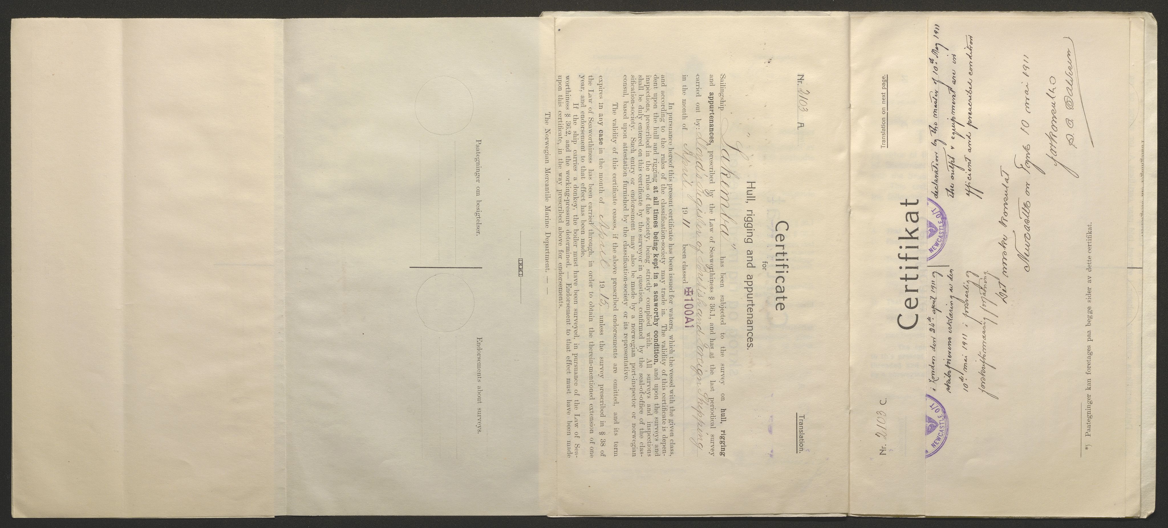 Sjøfartsdirektoratet med forløpere, skipsmapper slettede skip, AV/RA-S-4998/F/Fa/L0638: --, 1866-1933, p. 10