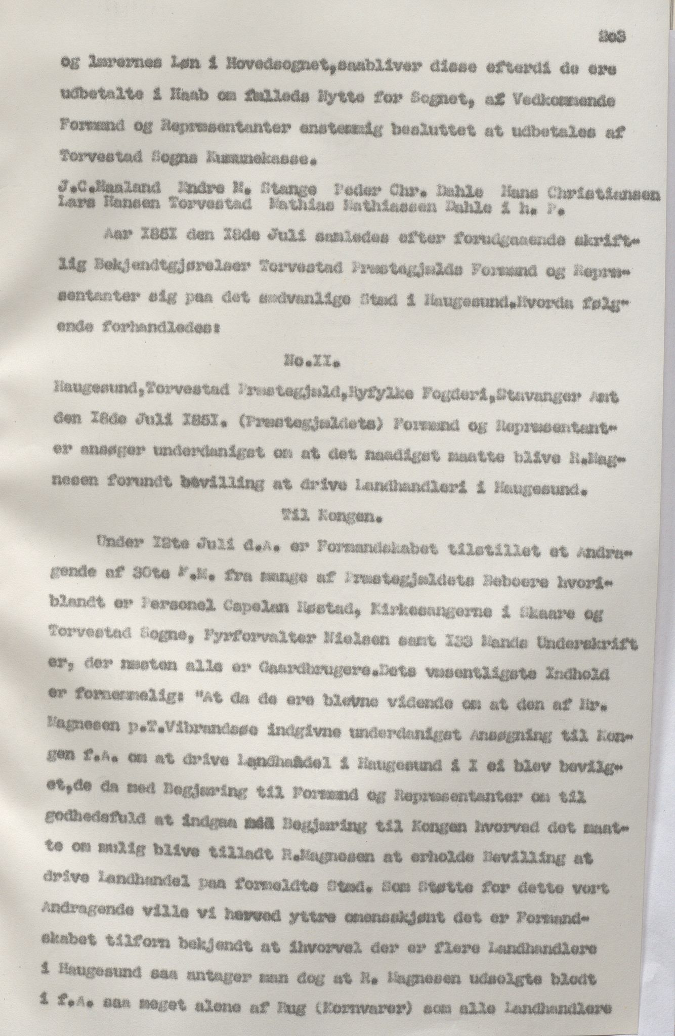 Torvastad kommune - Formannskapet, IKAR/K-101331/A/L0002: Avskrift av forhandlingsprotokoll, 1837-1855, p. 203