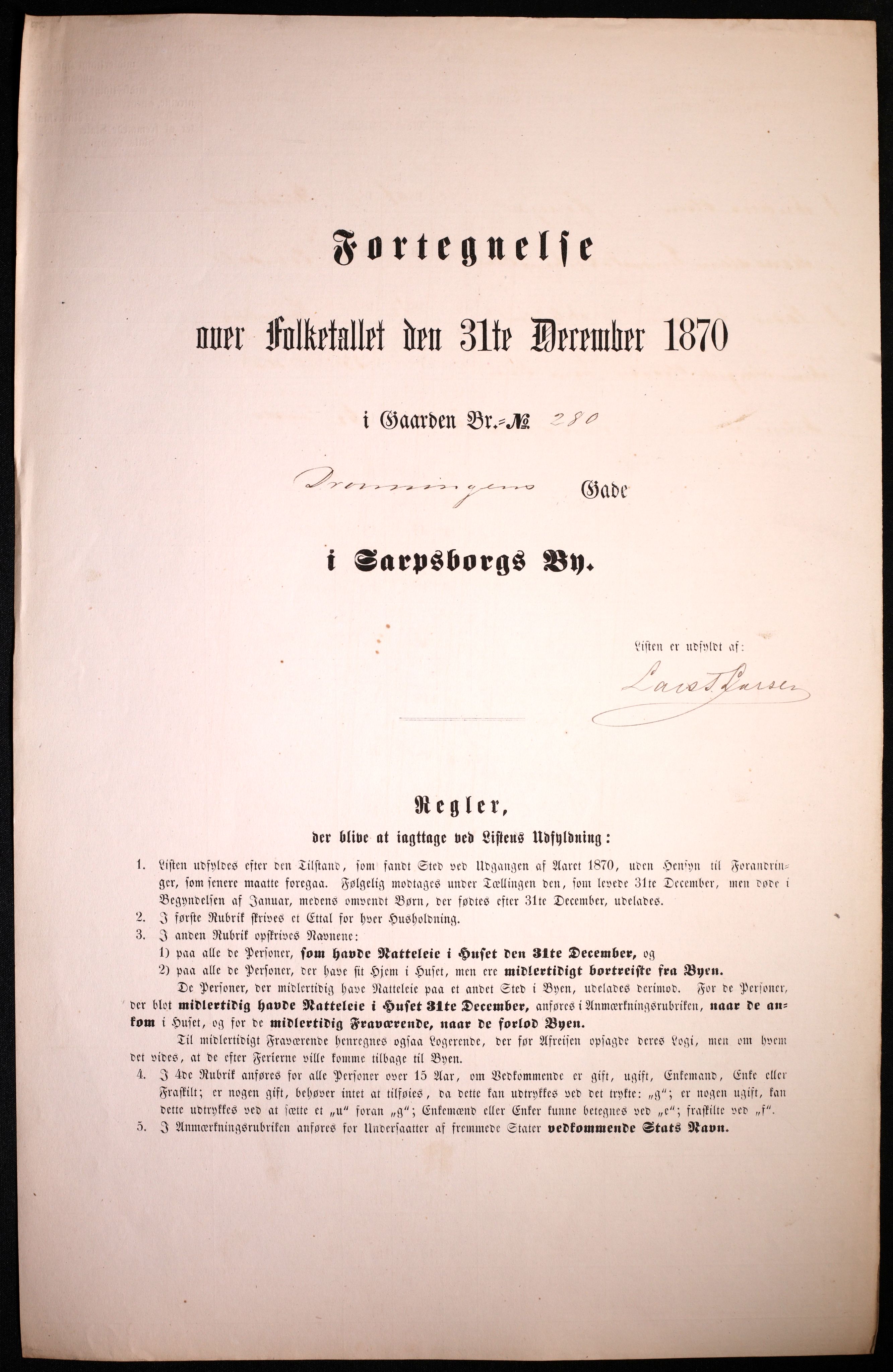 RA, 1870 census for 0102 Sarpsborg, 1870, p. 193