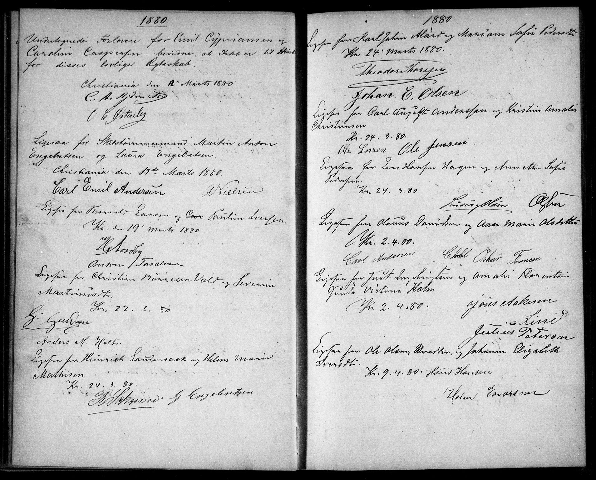 Johannes prestekontor Kirkebøker, SAO/A-10852/H/Ha/L0002: Banns register no. 2, 1890-1894